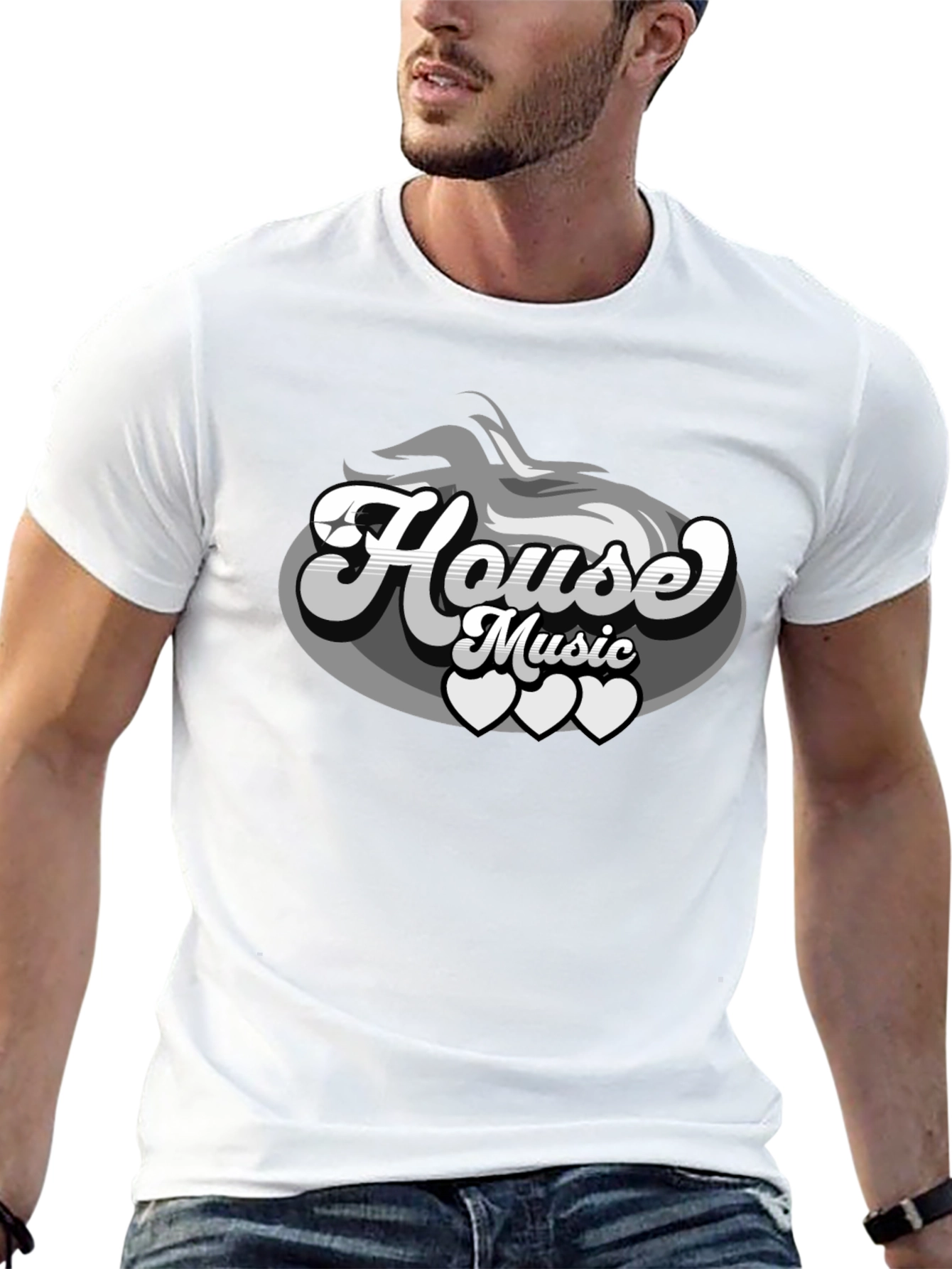 House Music Graphic Tee - Cool Retro Design
