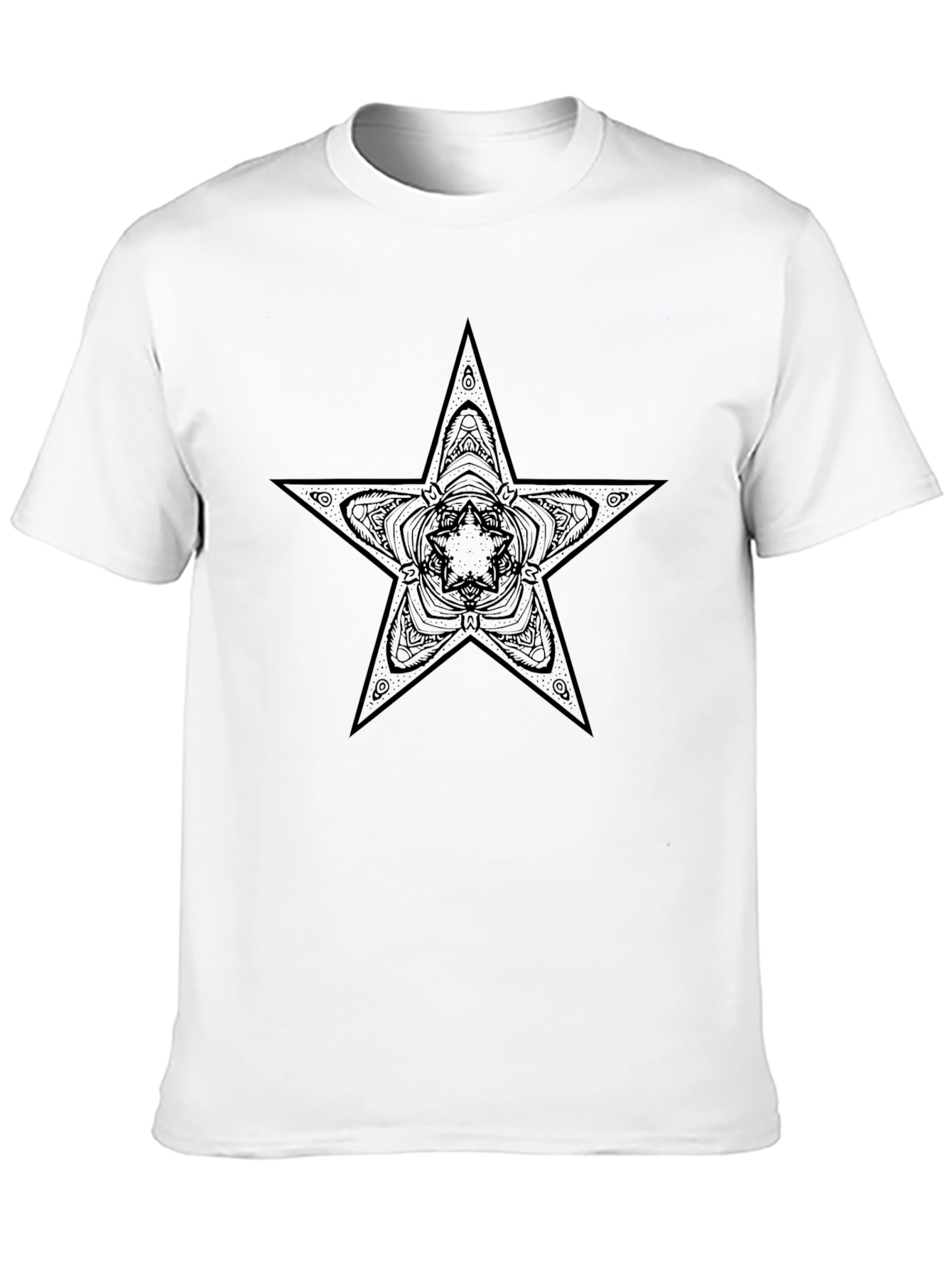 Star Mandala Graphic Tee - Black Cotton Comfort