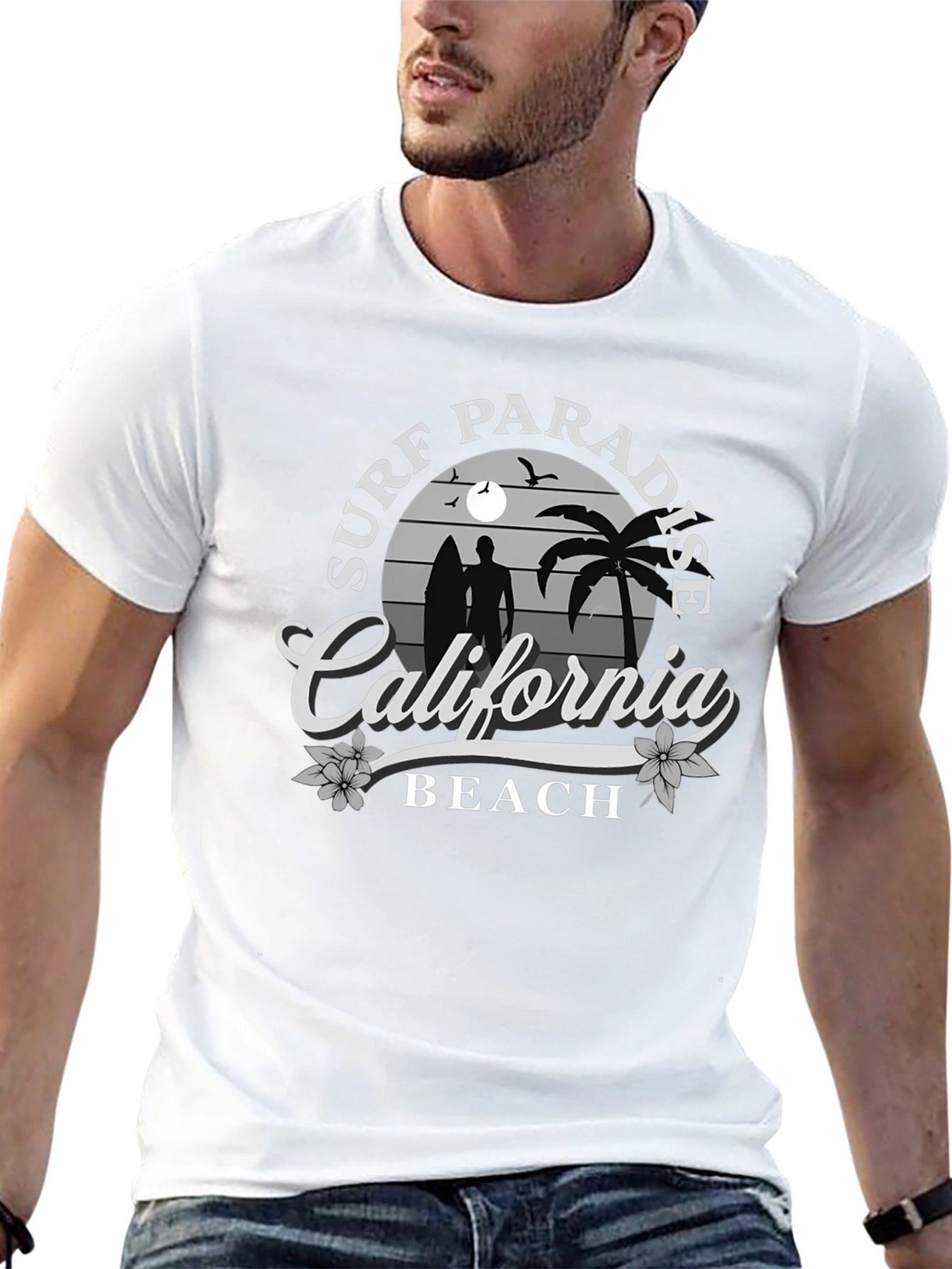 Surf Paradise California Beach Graphic T-Shirt