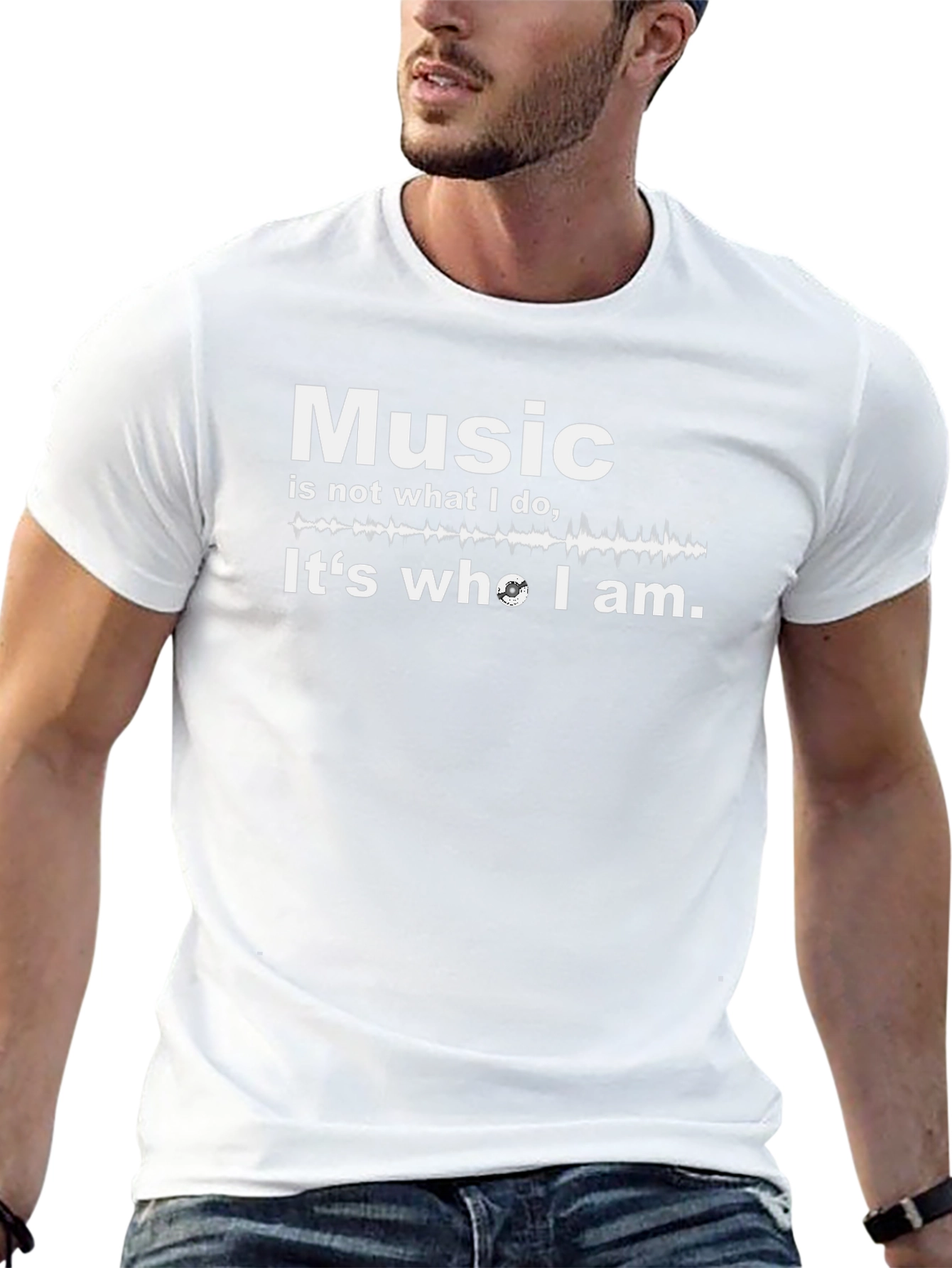 Music Is Who I Am Black Graphic Tee