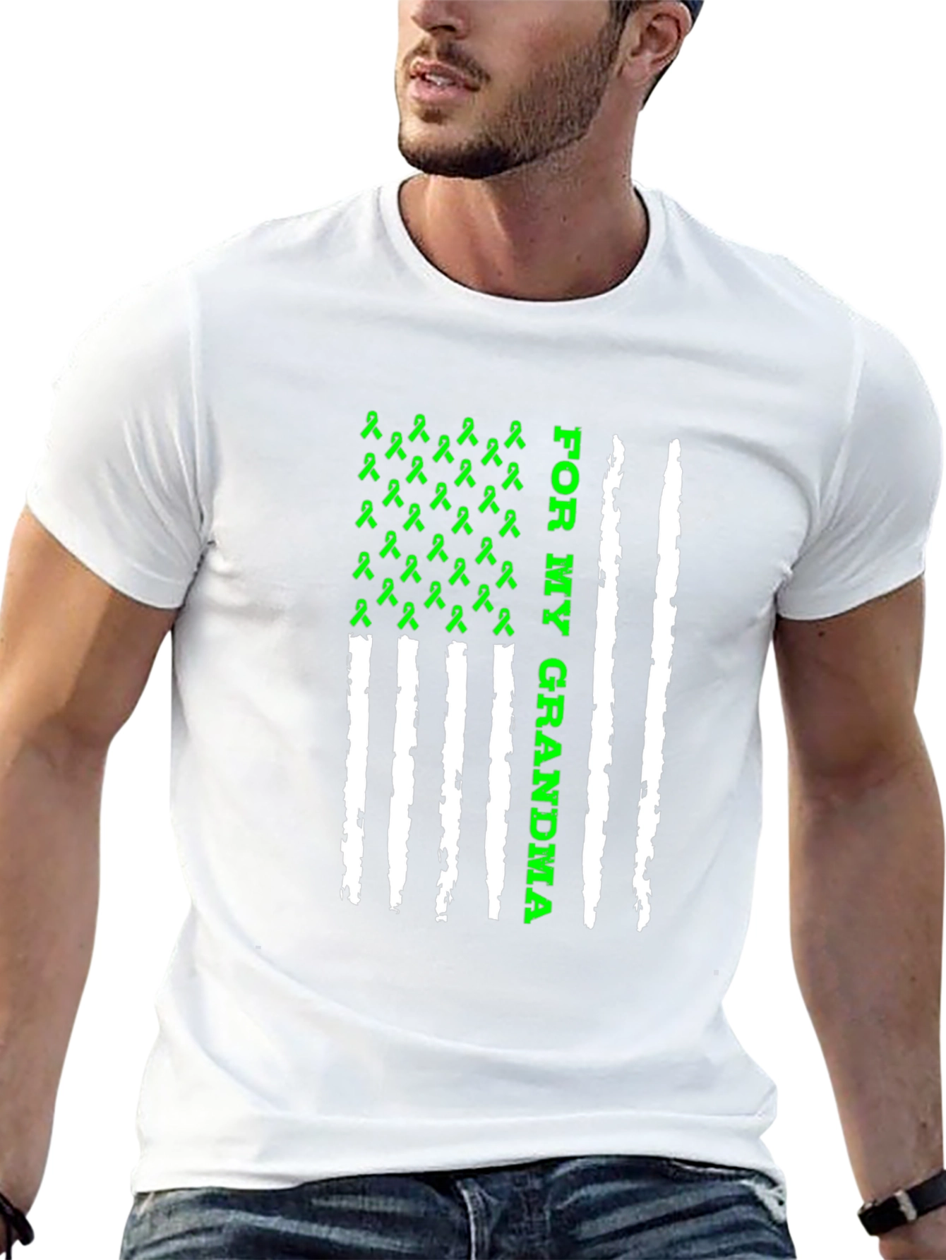 For My Grandma Awareness Ribbon Graphic Tee