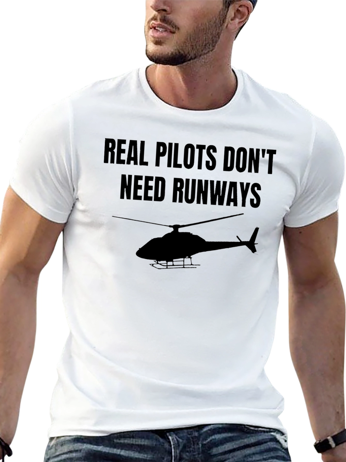 Real Pilots Dont Need Runways Black T-Shirt