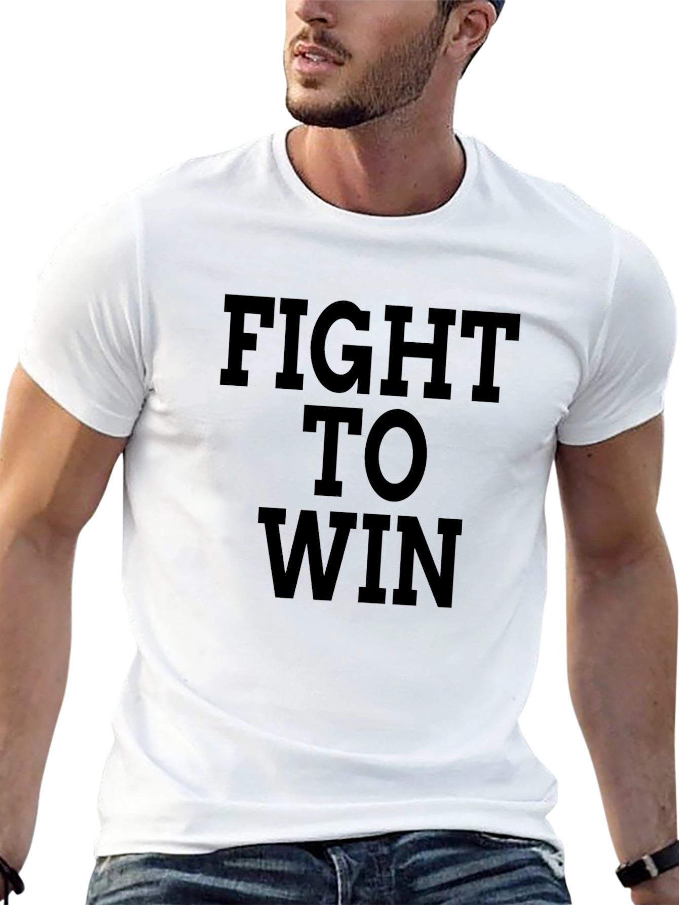 Fight To Win Black Graphic T-Shirt