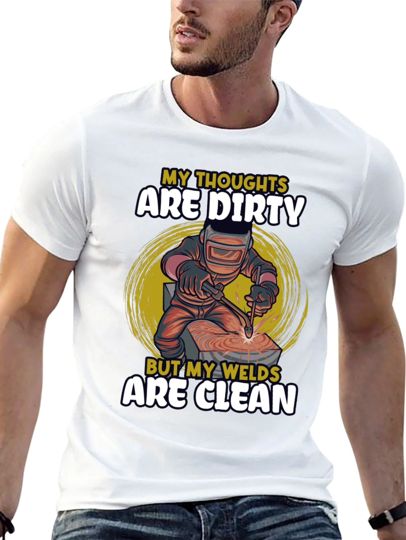 Dirty Thoughts Clean Welds Black T-Shirt