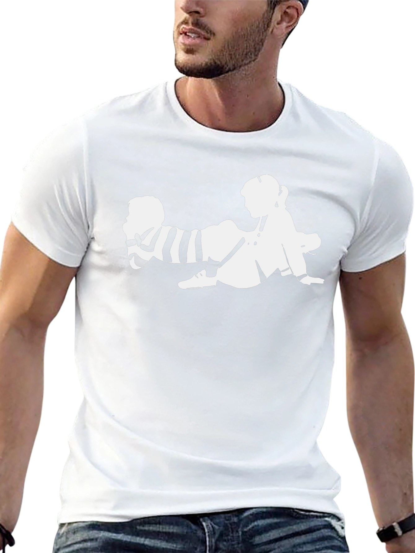 Black T-Shirt with Unique Graphic Design