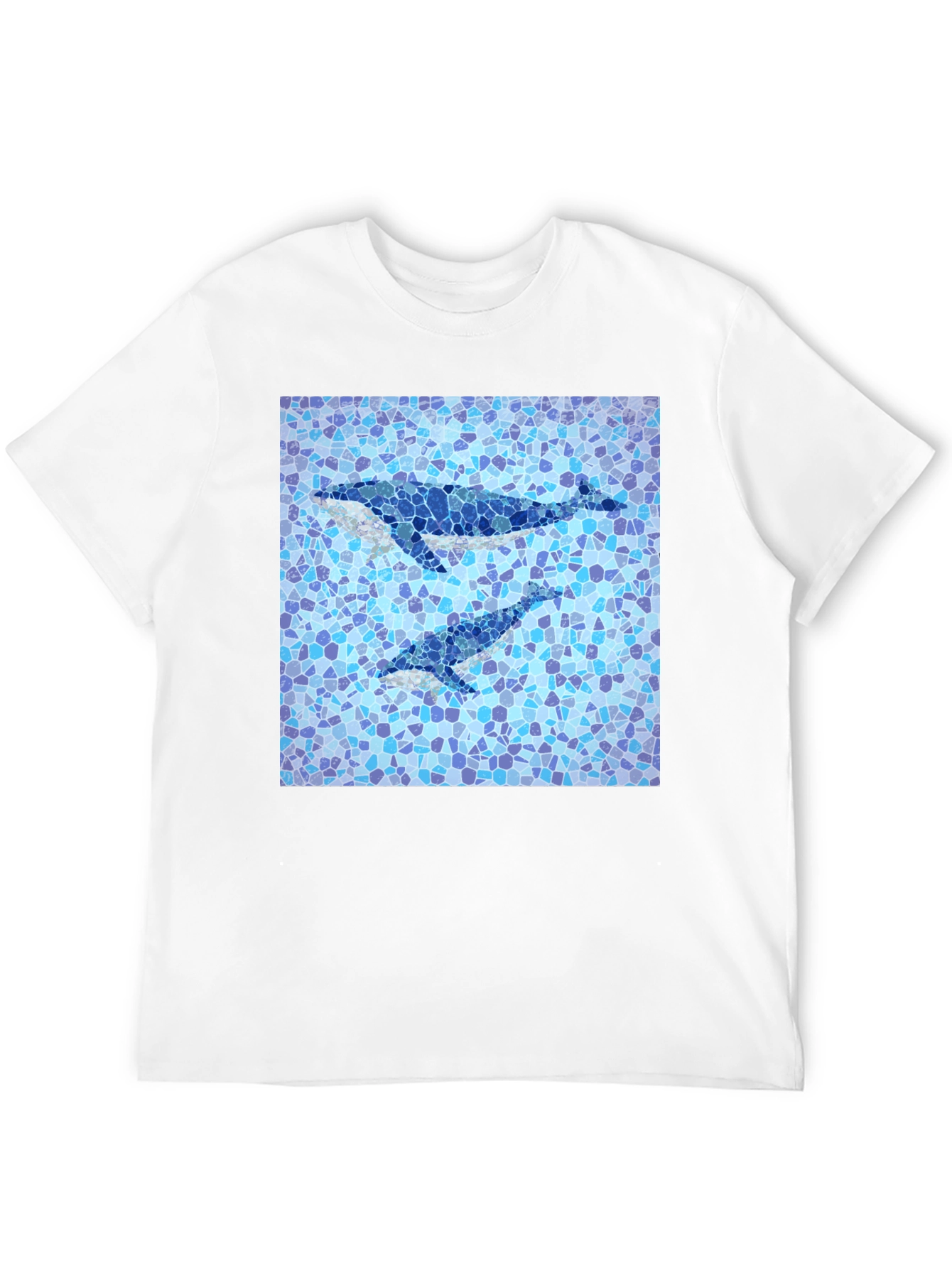 Whale Mosaic Graphic Tee - Stylish Mens Black T-Shirt