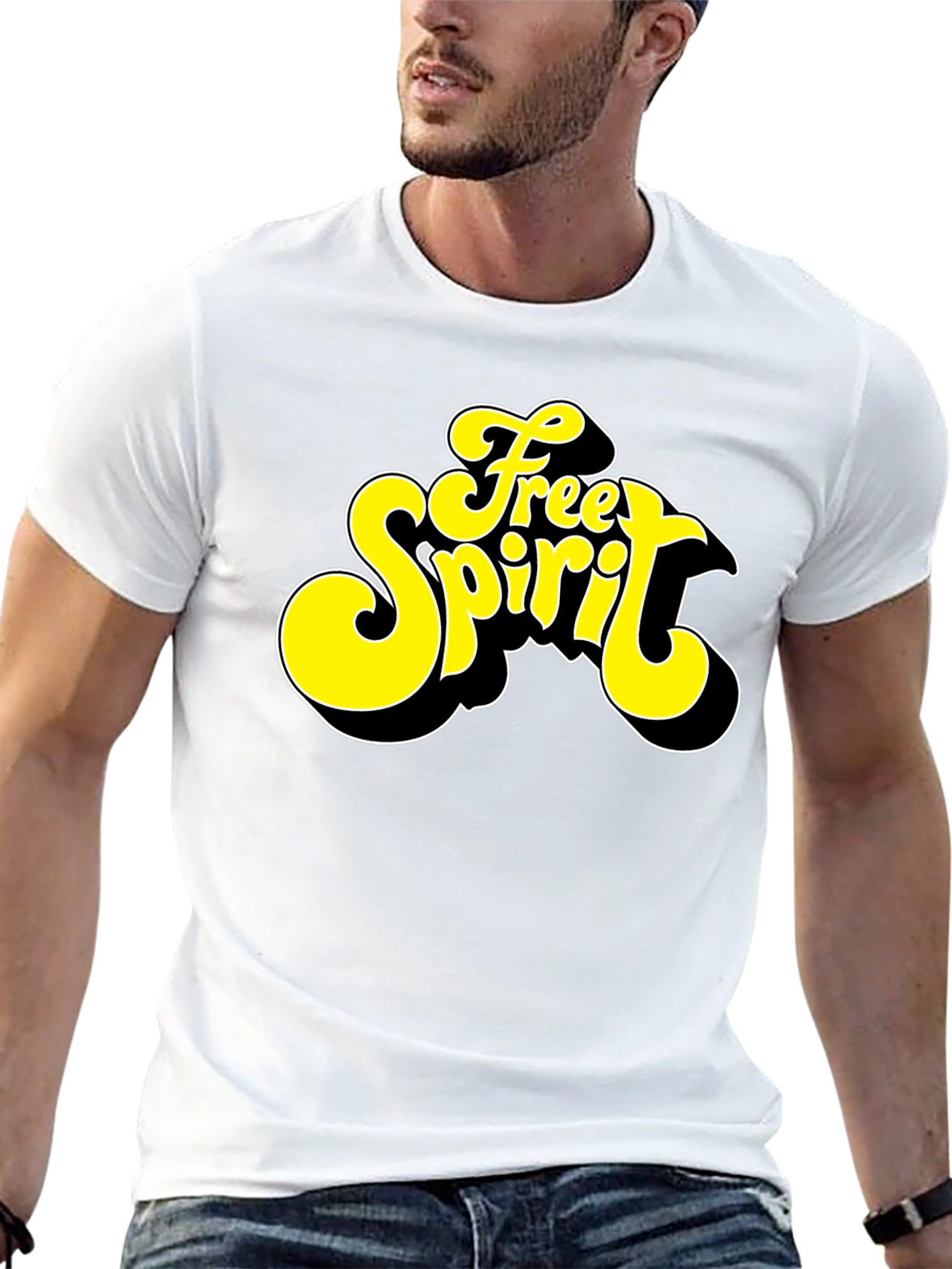 Free Spirit Graphic Black T-Shirt - Retro Style