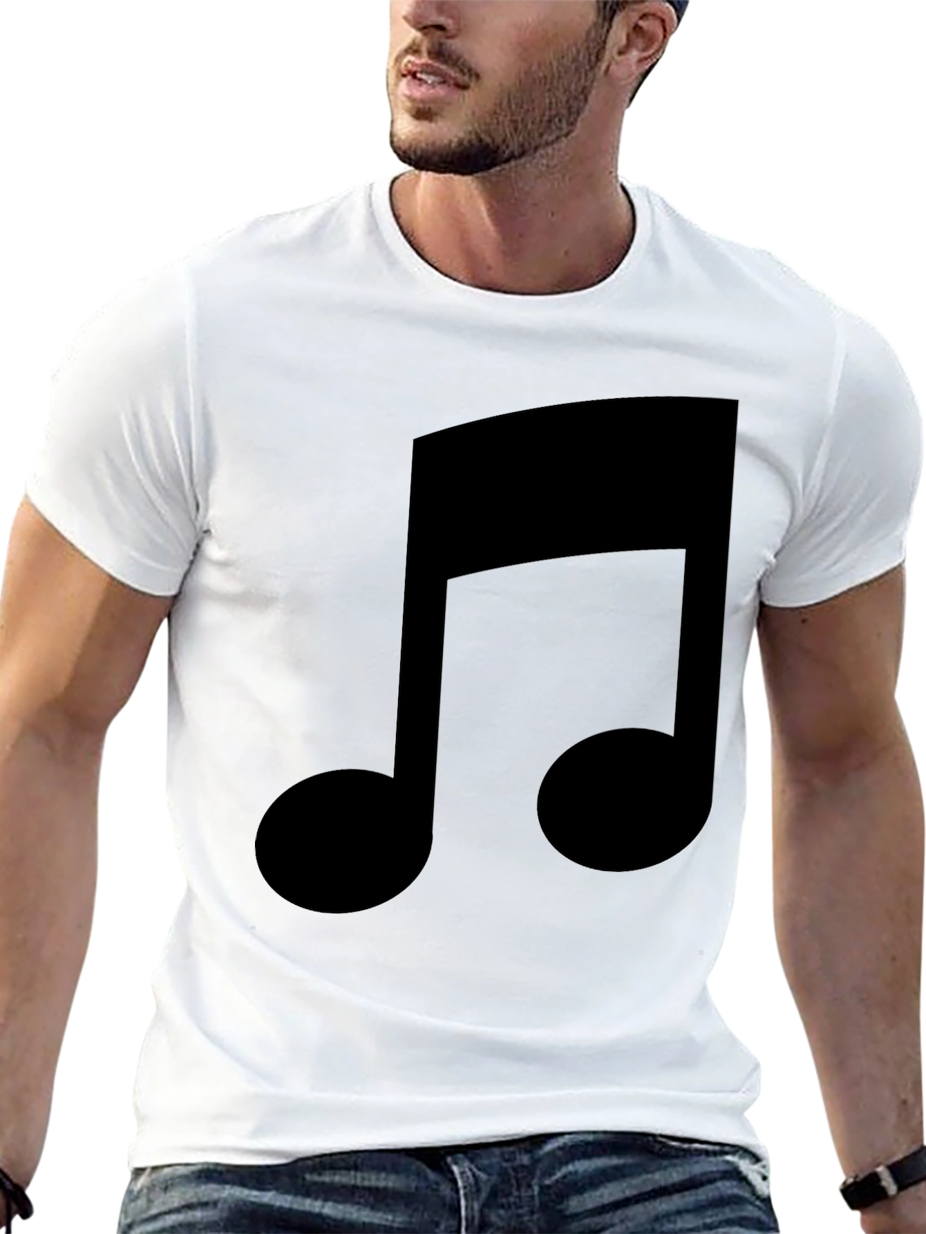 Music Note Graphic Tee - Stylish Black T-Shirt