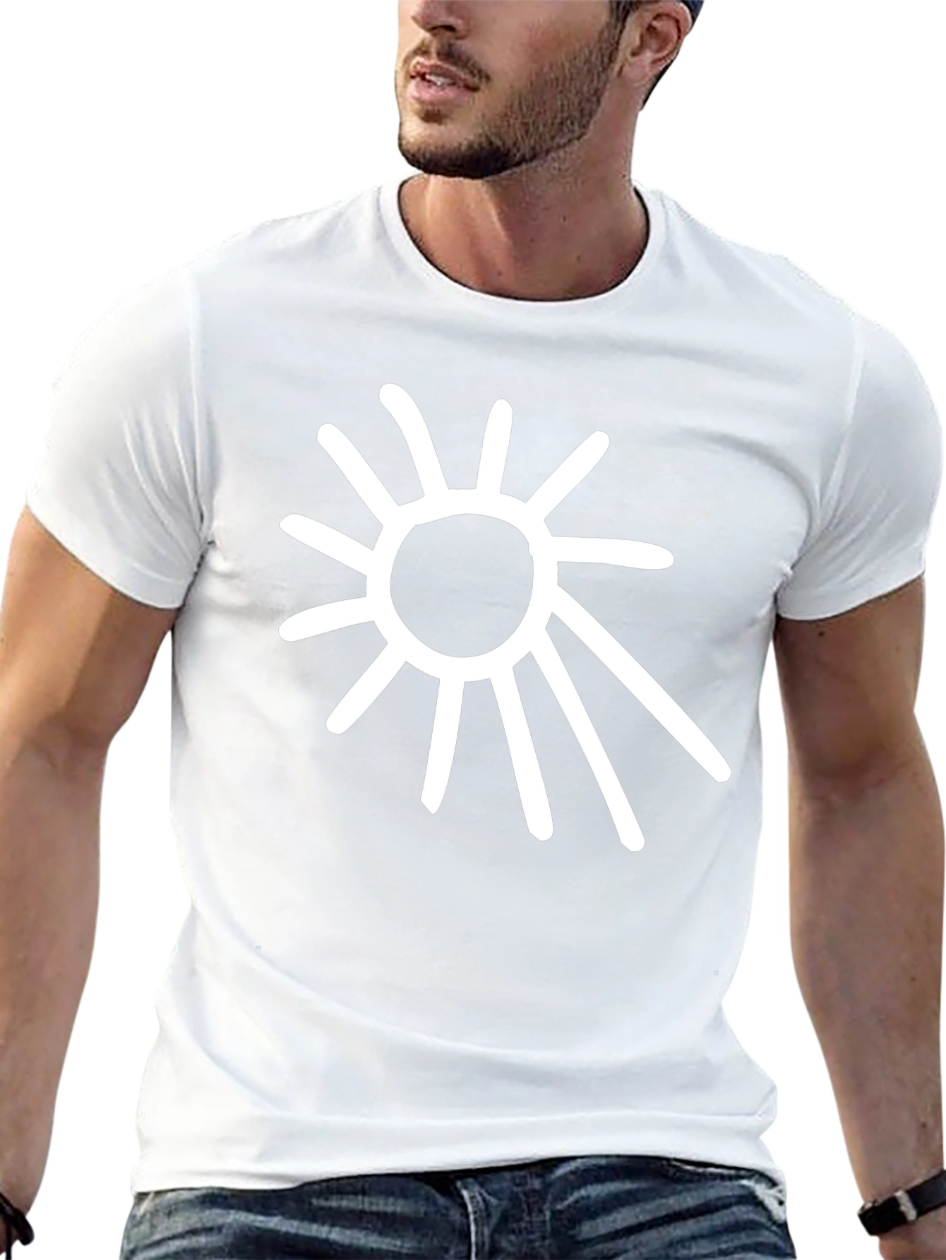 Abstract Sun Graphic Tee - Black