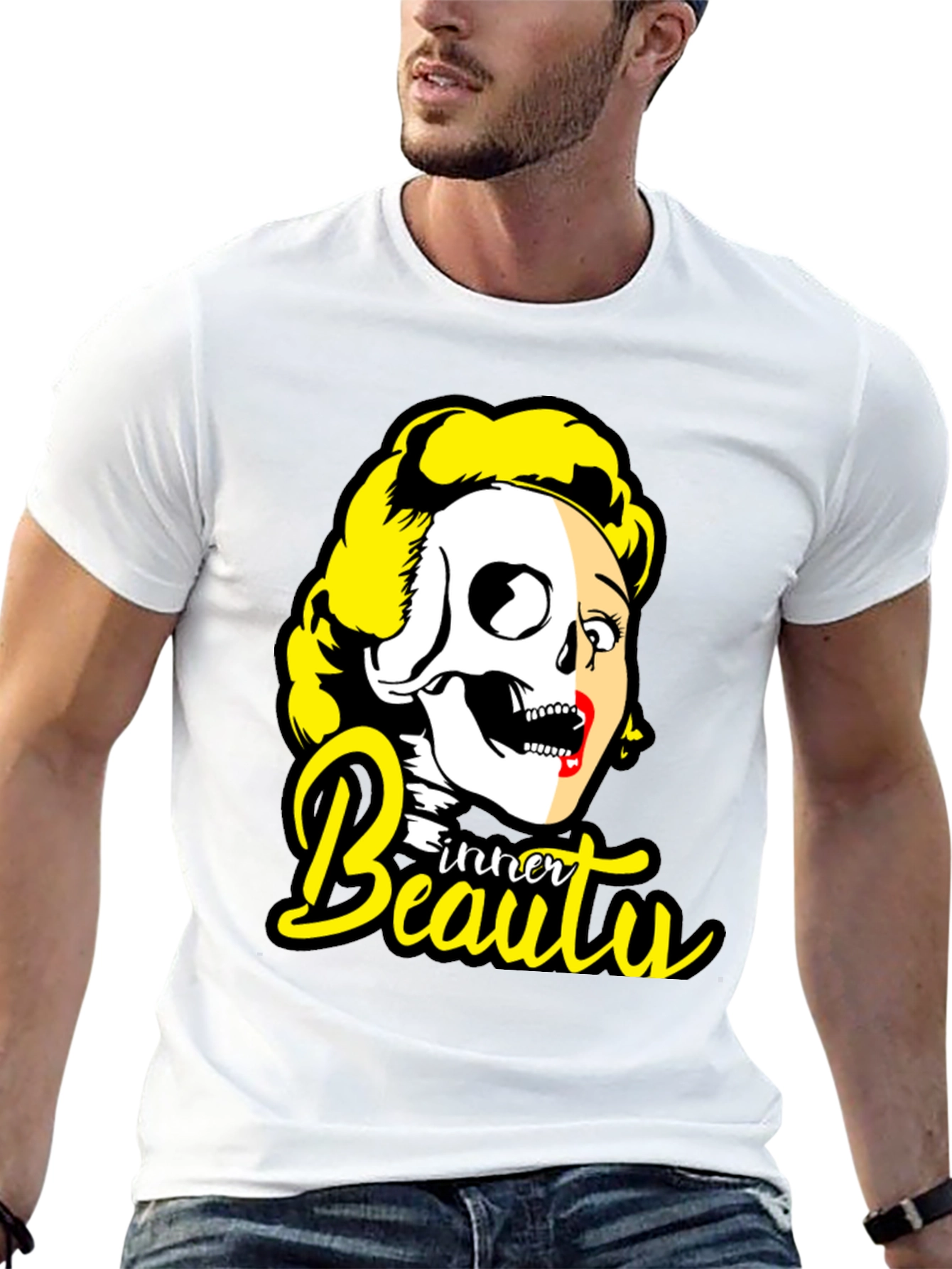Inner Beauty Graphic Tee - Skull & Glamour