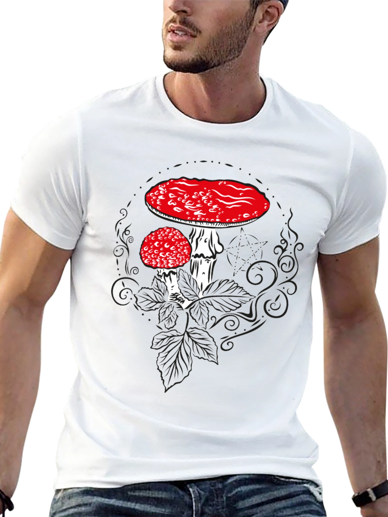 Mushroom Graphic T-Shirt - Black