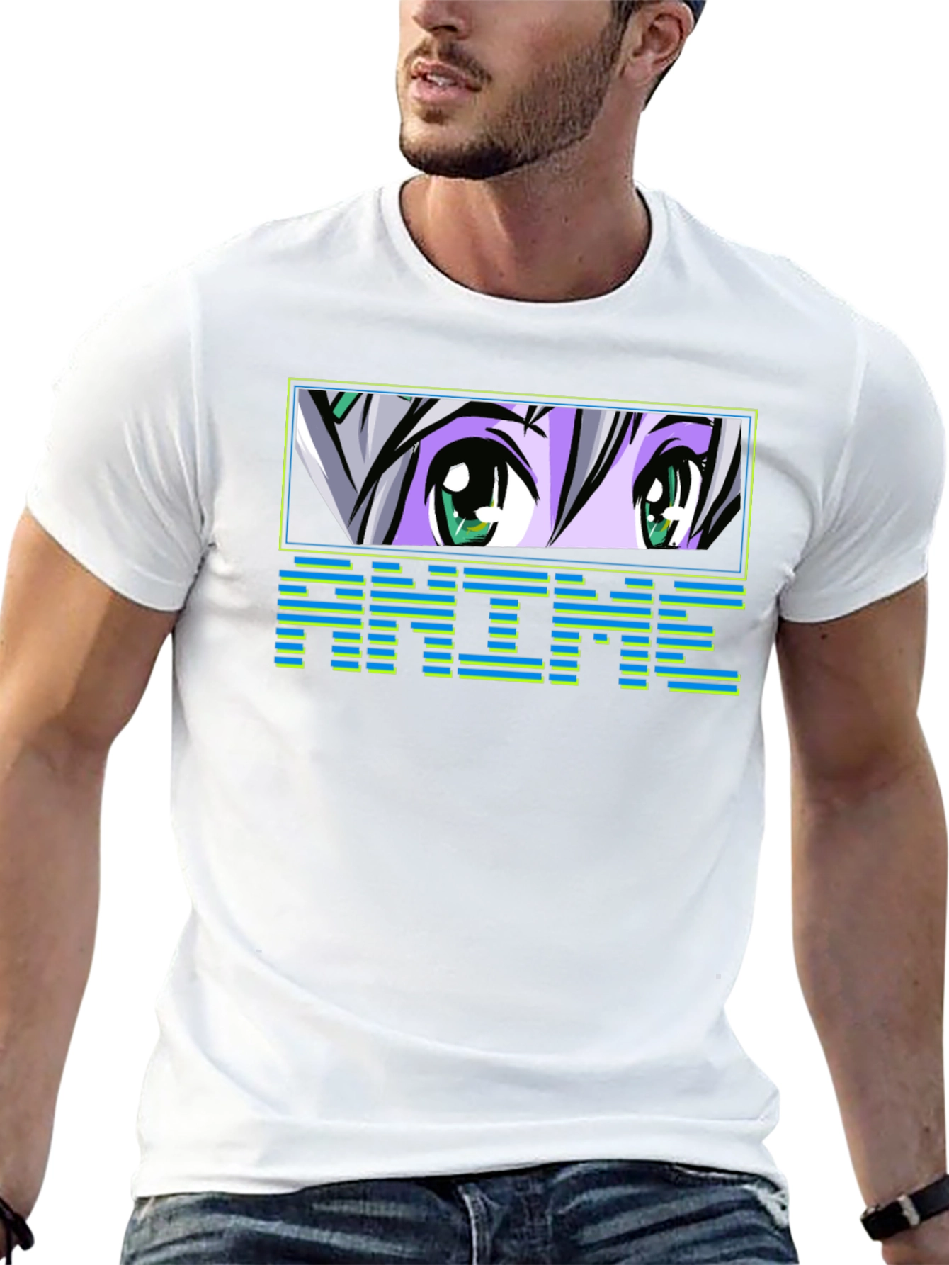 Anime Eyes Graphic Tee - Black T-Shirt