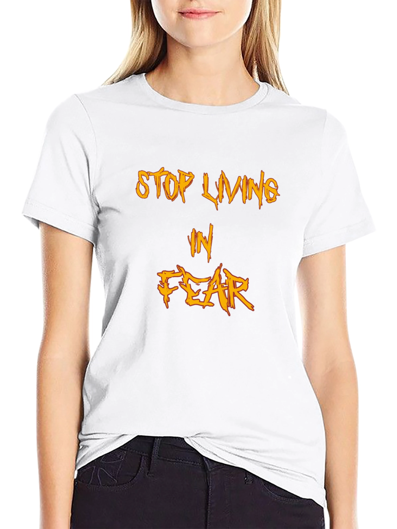 Stop Living in Fear Black Graphic Tee
