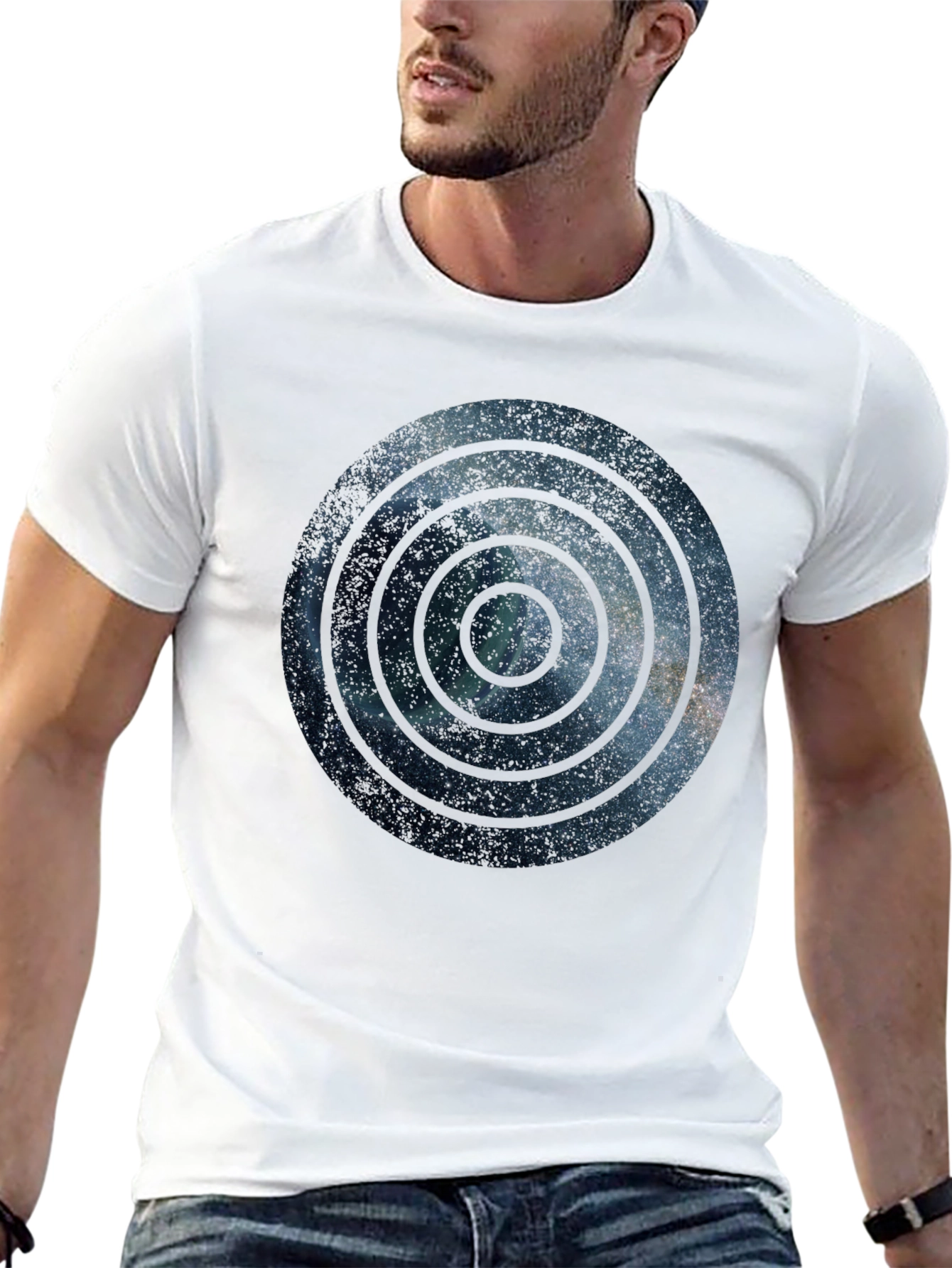 Galaxy Circle Graphic T-Shirt - Modern Design