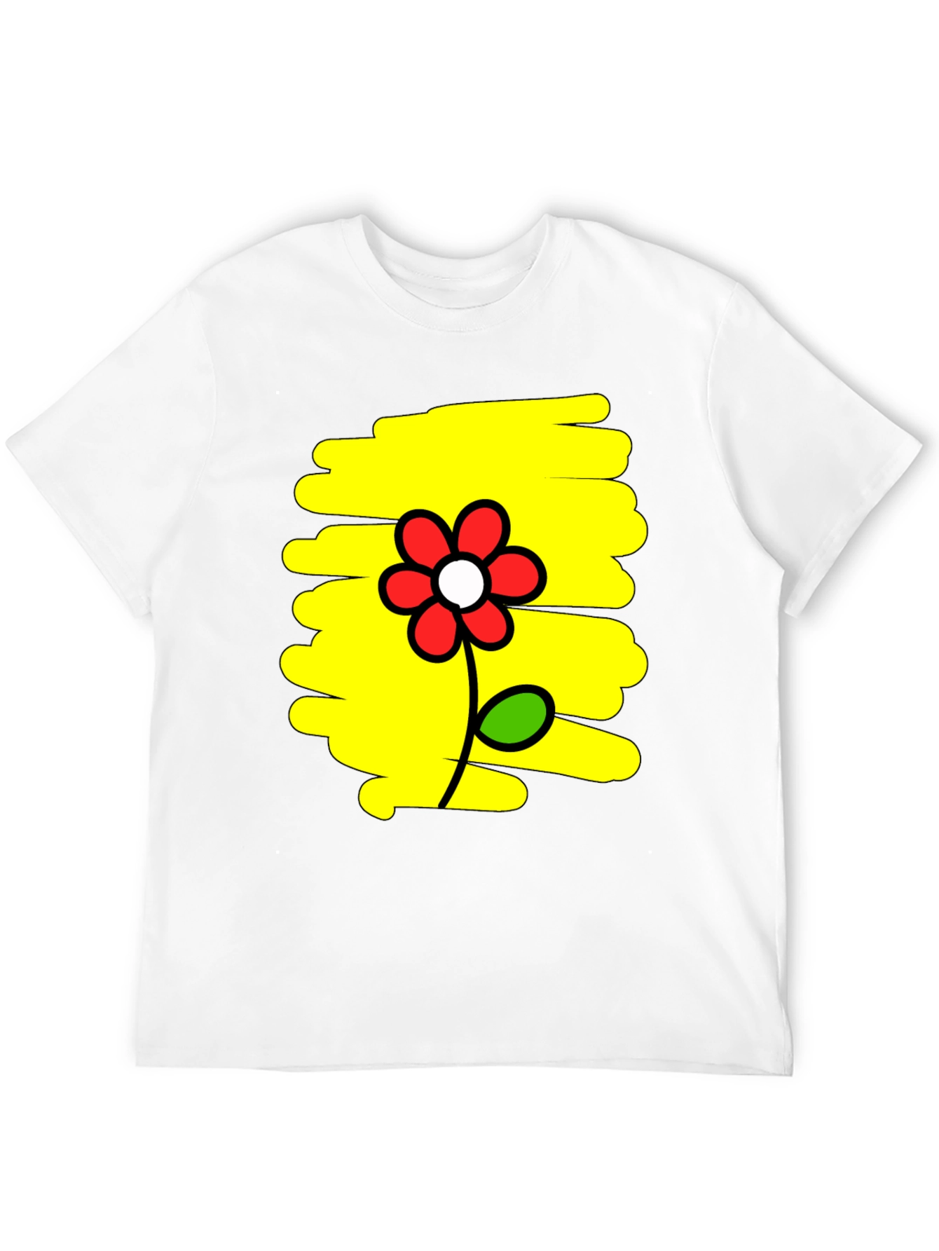 Floral Graphic Print Mens Black T-Shirt