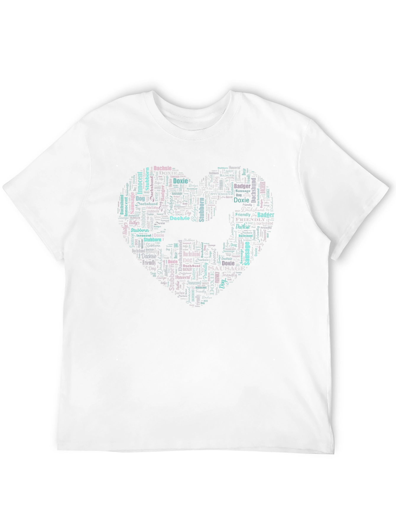 Dachshund Word Art Heart T-Shirt