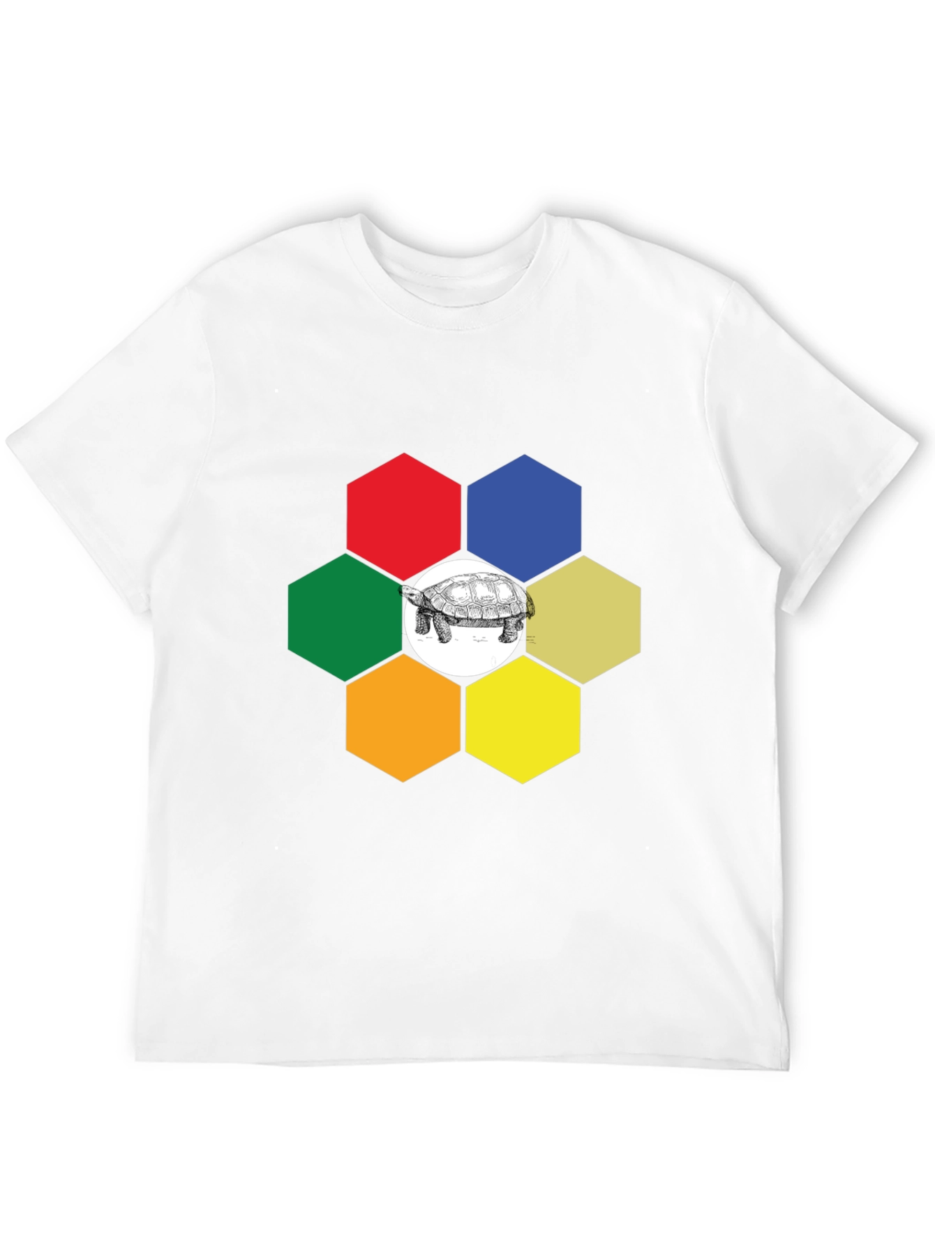 Hexagon Turtle Graphic Tee - Unique Design