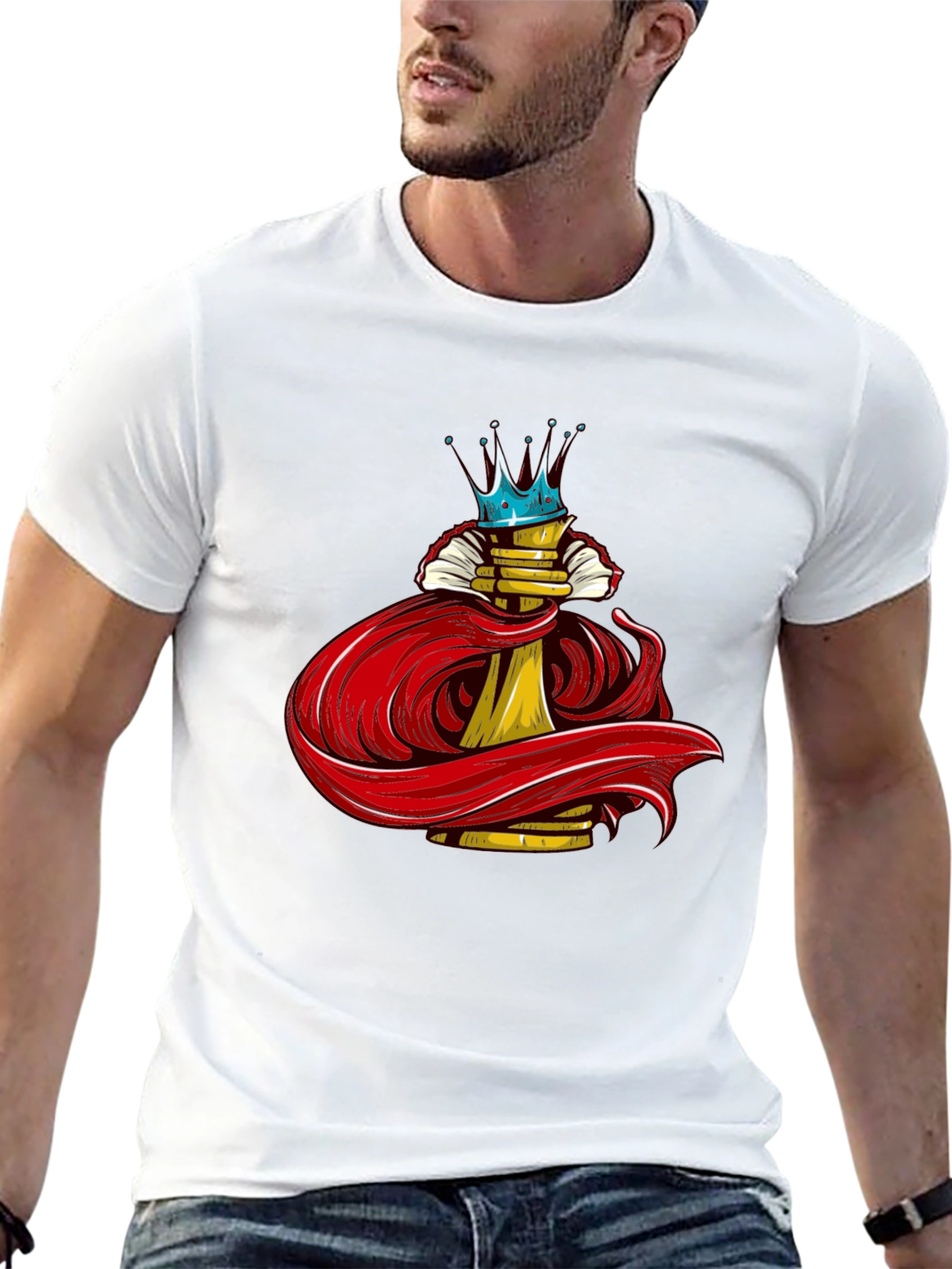 Crowned Chess Piece Black Graphic Tee