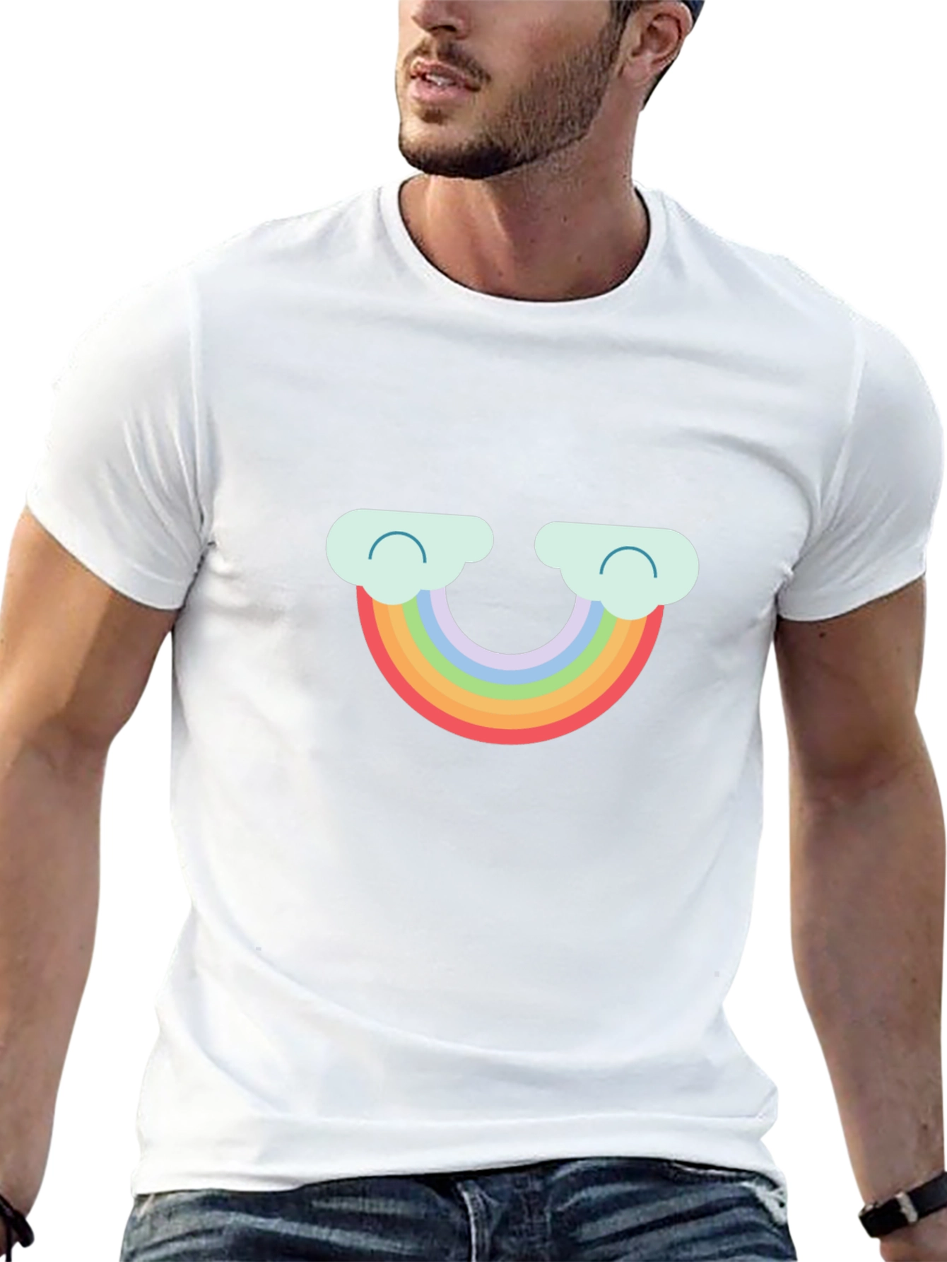 Rainbow Cloud Graphic Tee - Cute & Comfy T-Shirt
