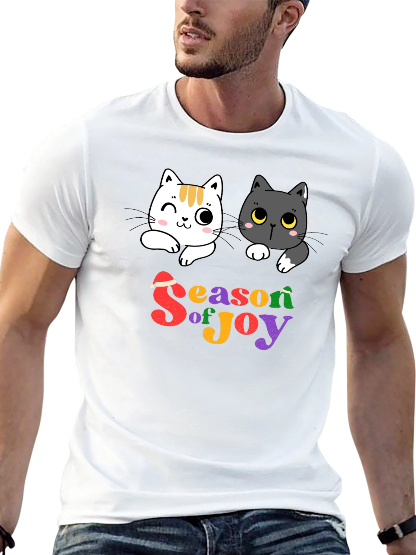 Season of Joy Cat Graphic T-Shirt