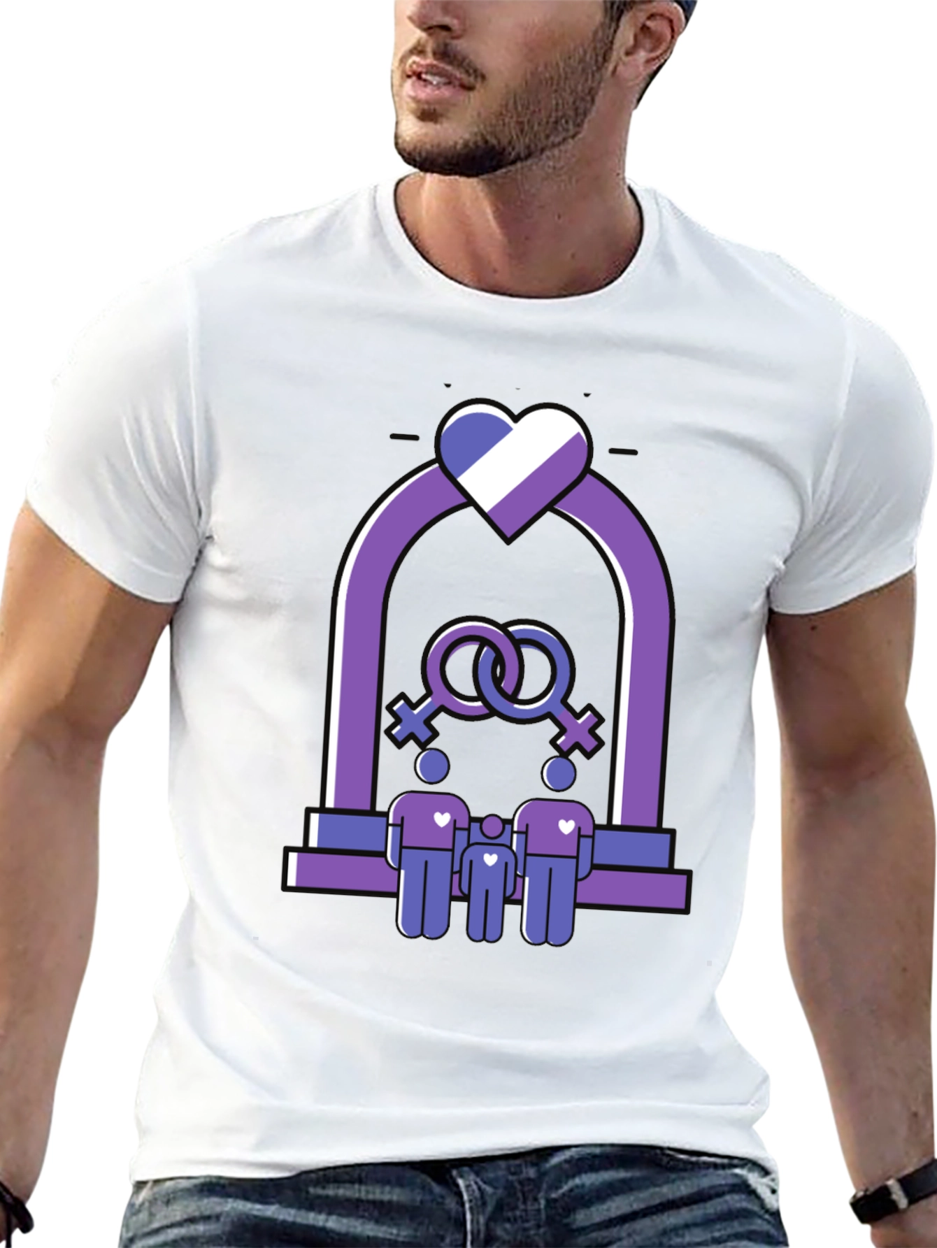 Pride Family T-Shirt - Lesbian Parents with Child