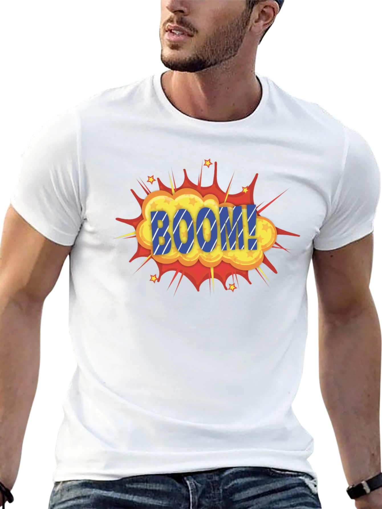 Boom Graphic Print Black T-Shirt