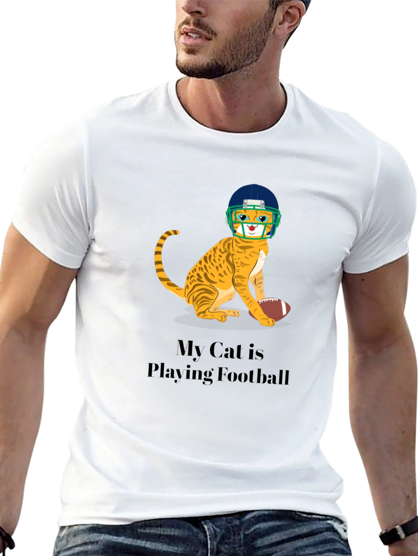 Funny Cat Football T-Shirt