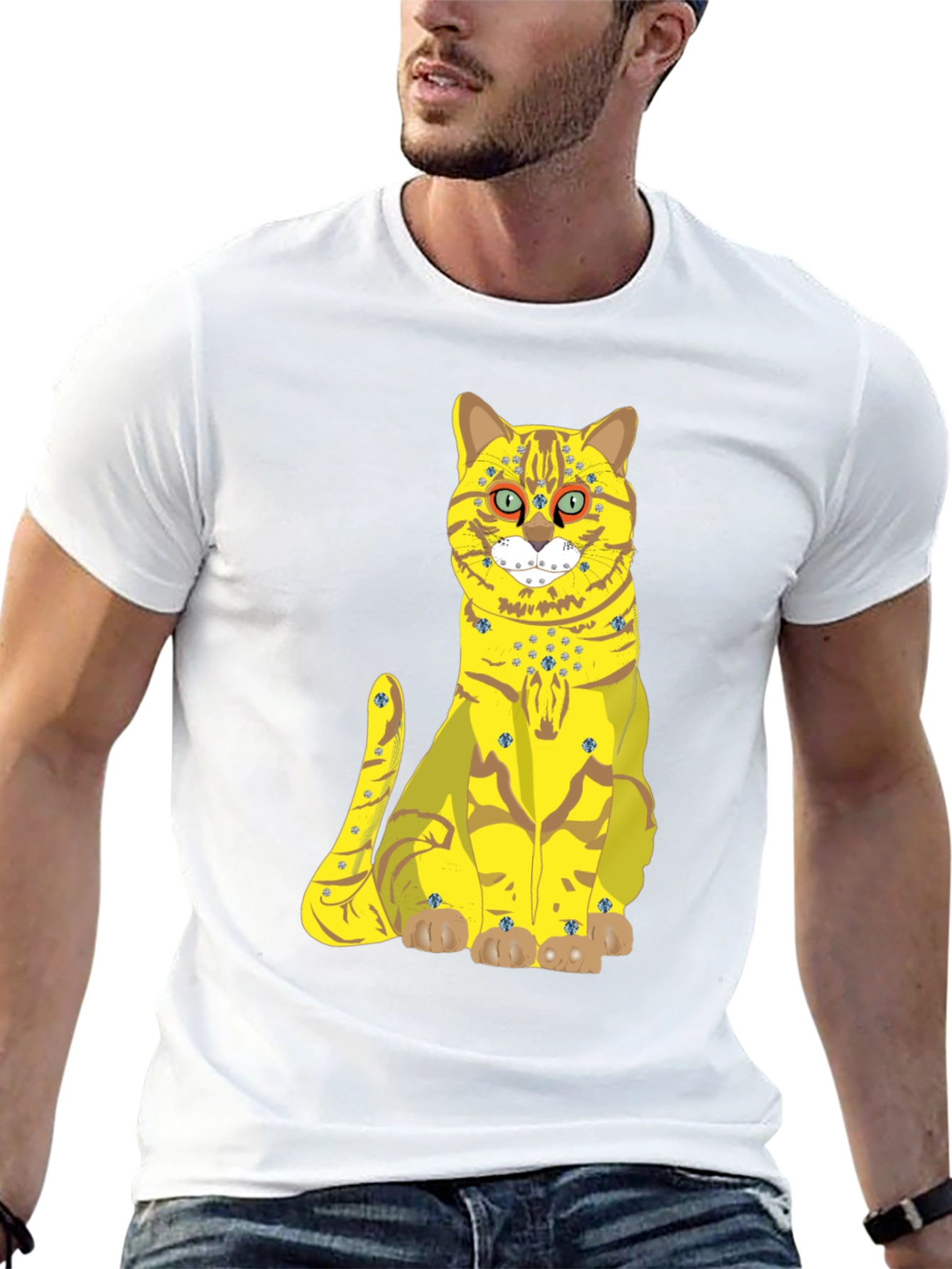 Funky Cat Graphic Tee - Black