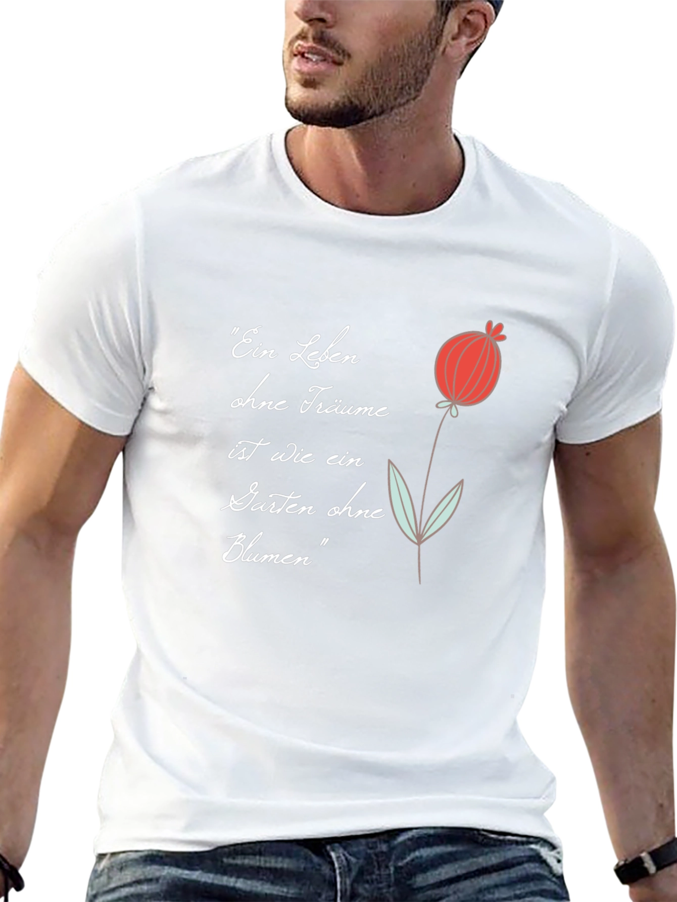 Poppy Flower Graphic Black T-Shirt