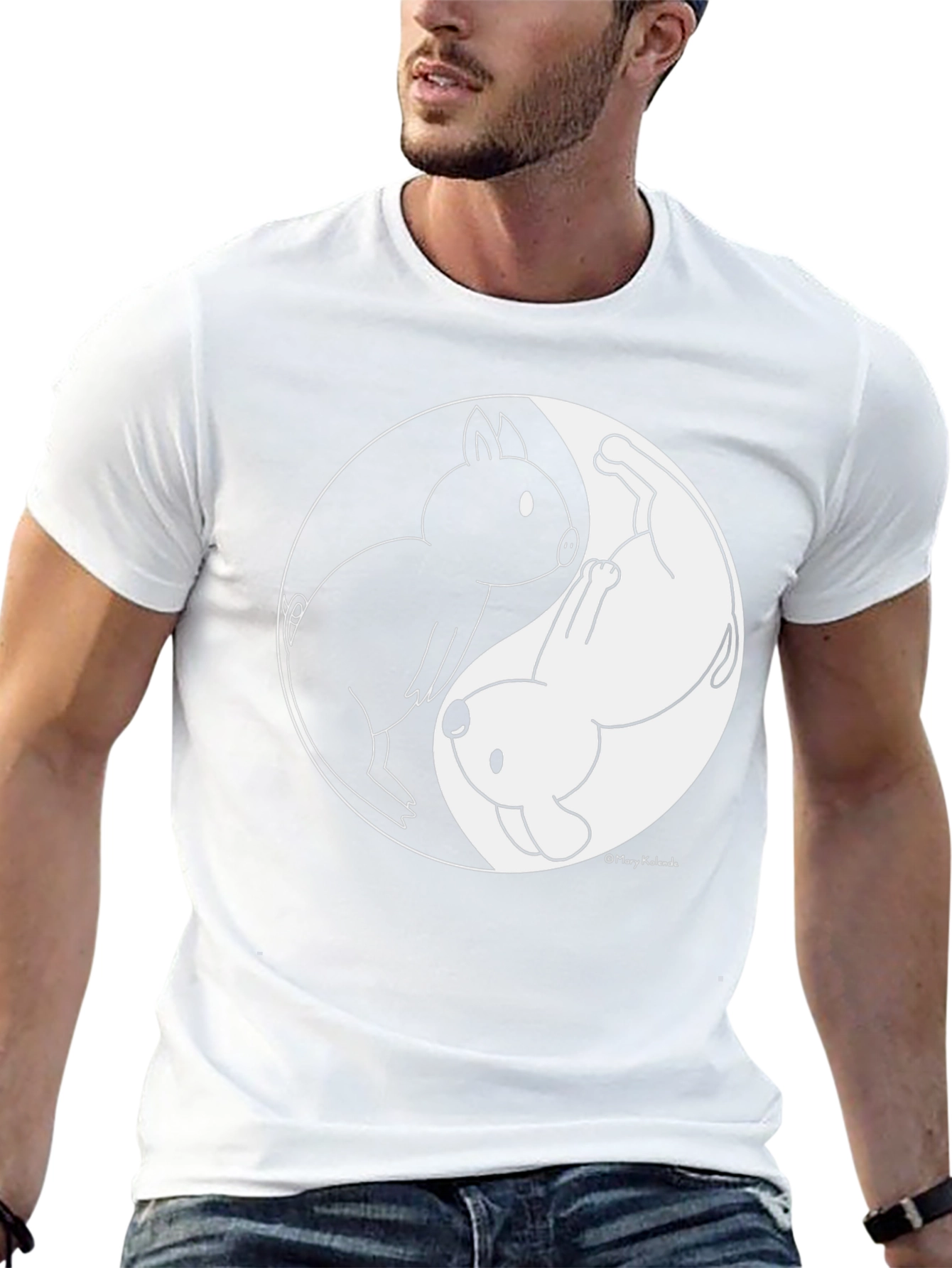 Yin Yang Pig & Dog Graphic Tee
