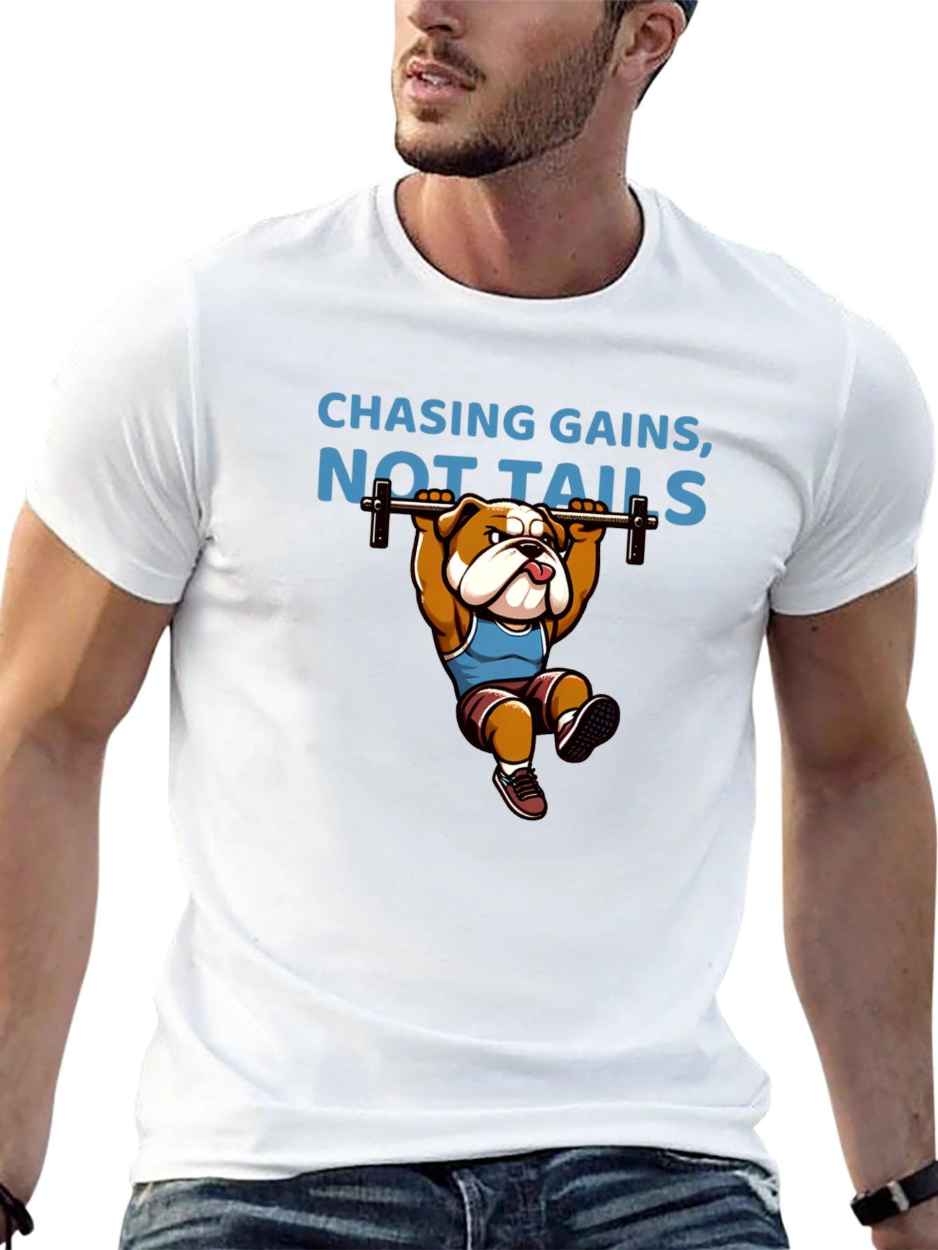 Chasing Gains Bulldog Gym T-Shirt