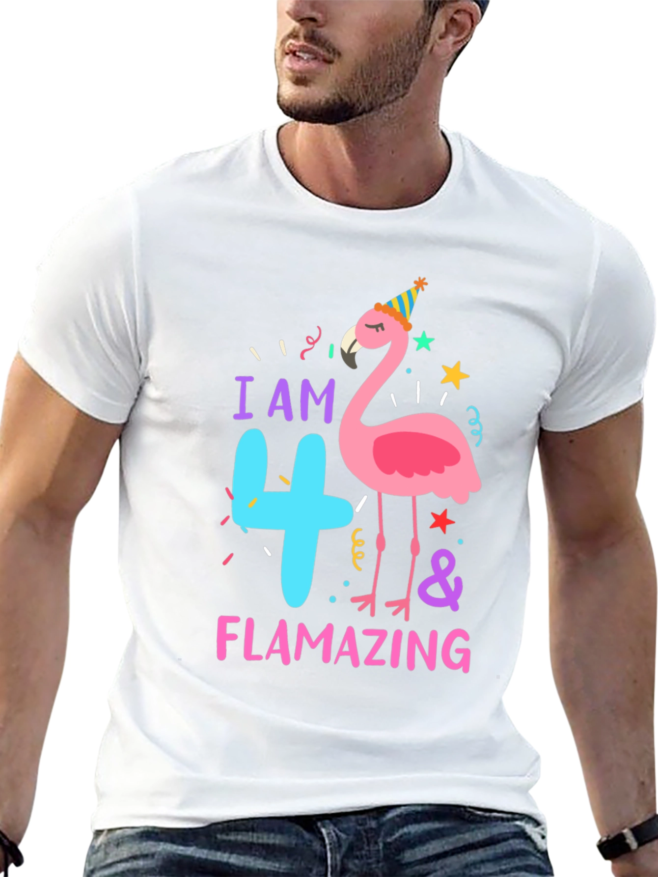 Flamazing 4th Birthday Flamingo T-Shirt