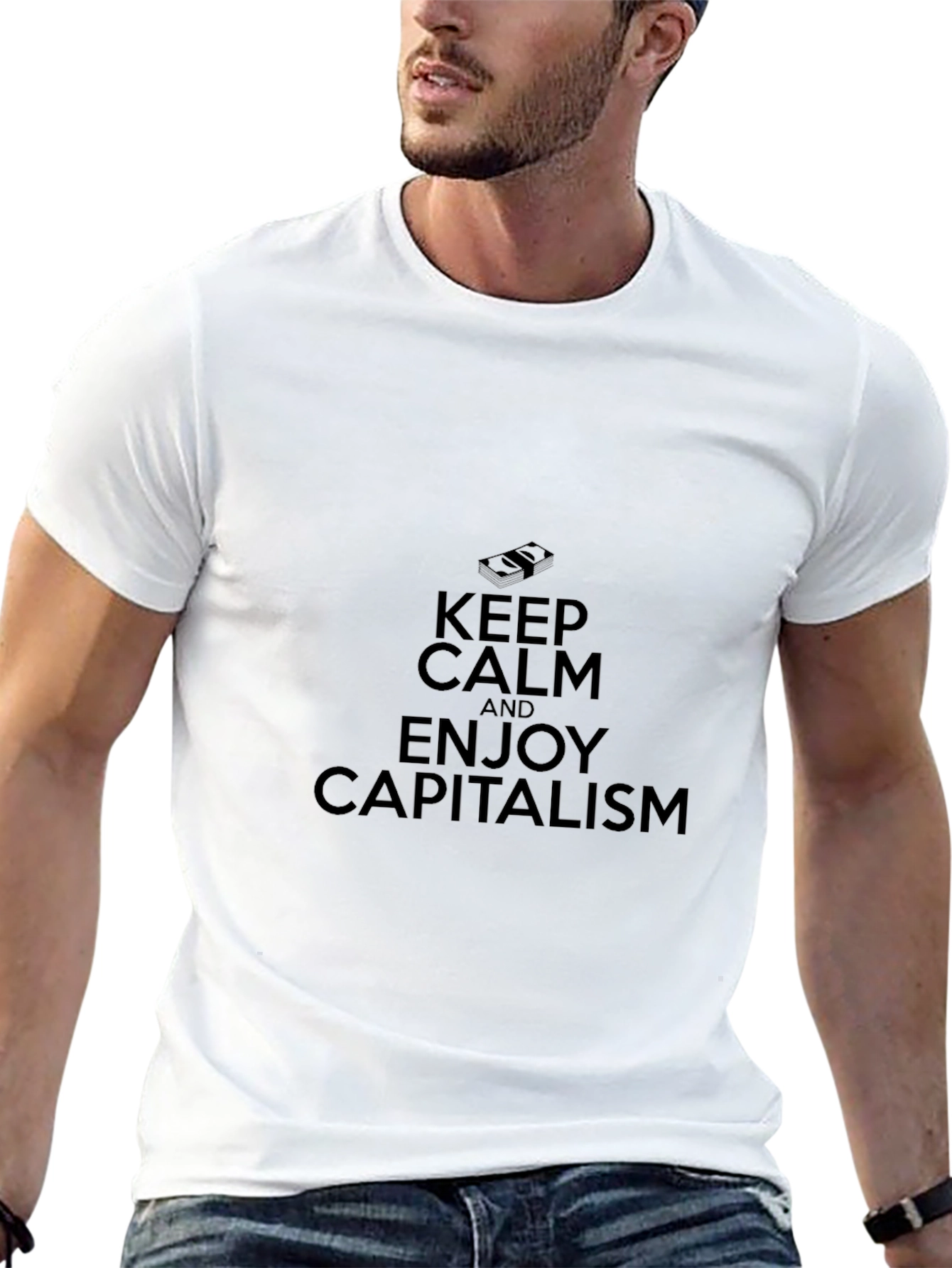 Keep Calm and Enjoy Capitalism Black T-Shirt