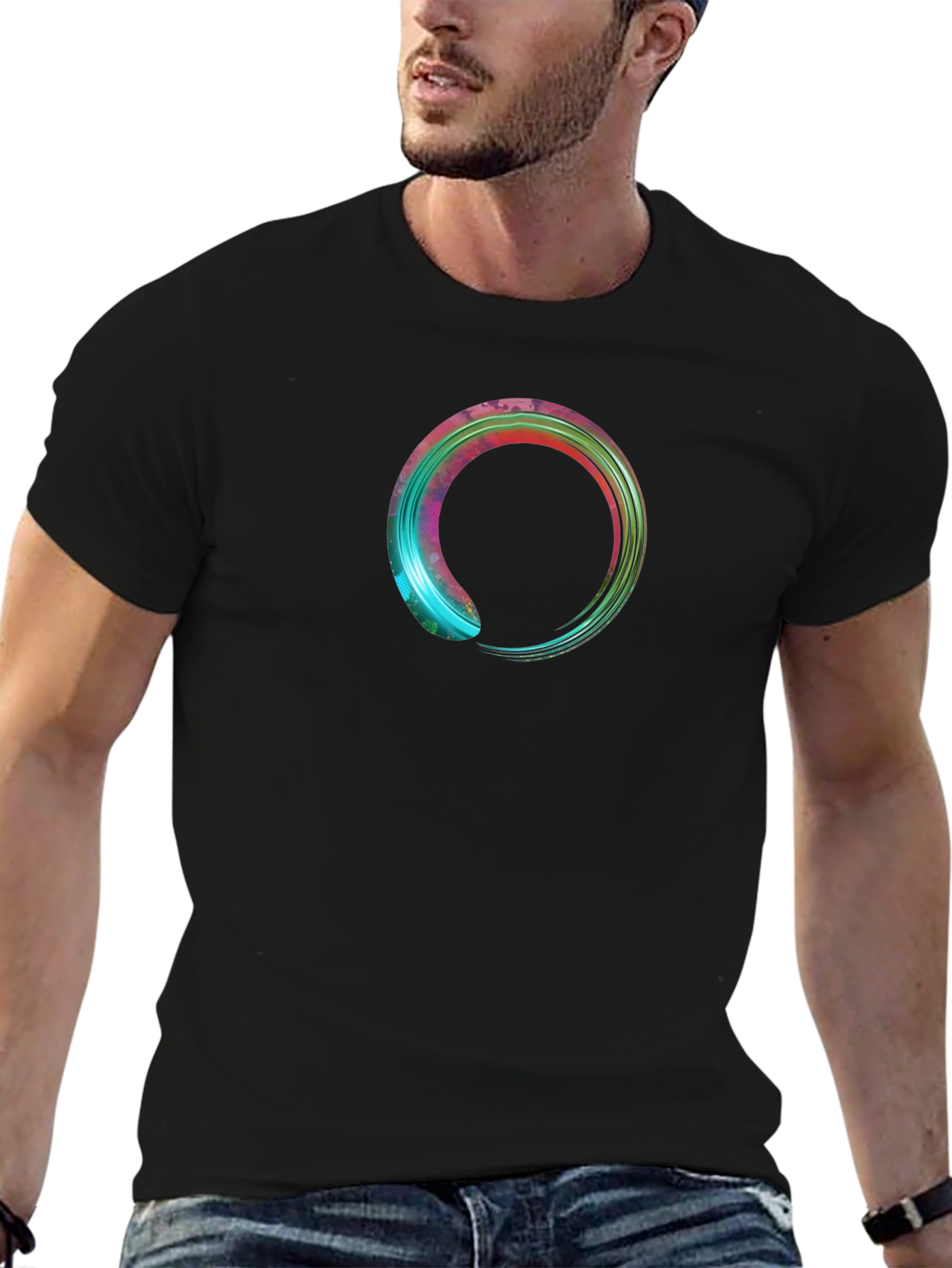 Enso Circle Graphic Tee - Zen Style Black T-Shirt