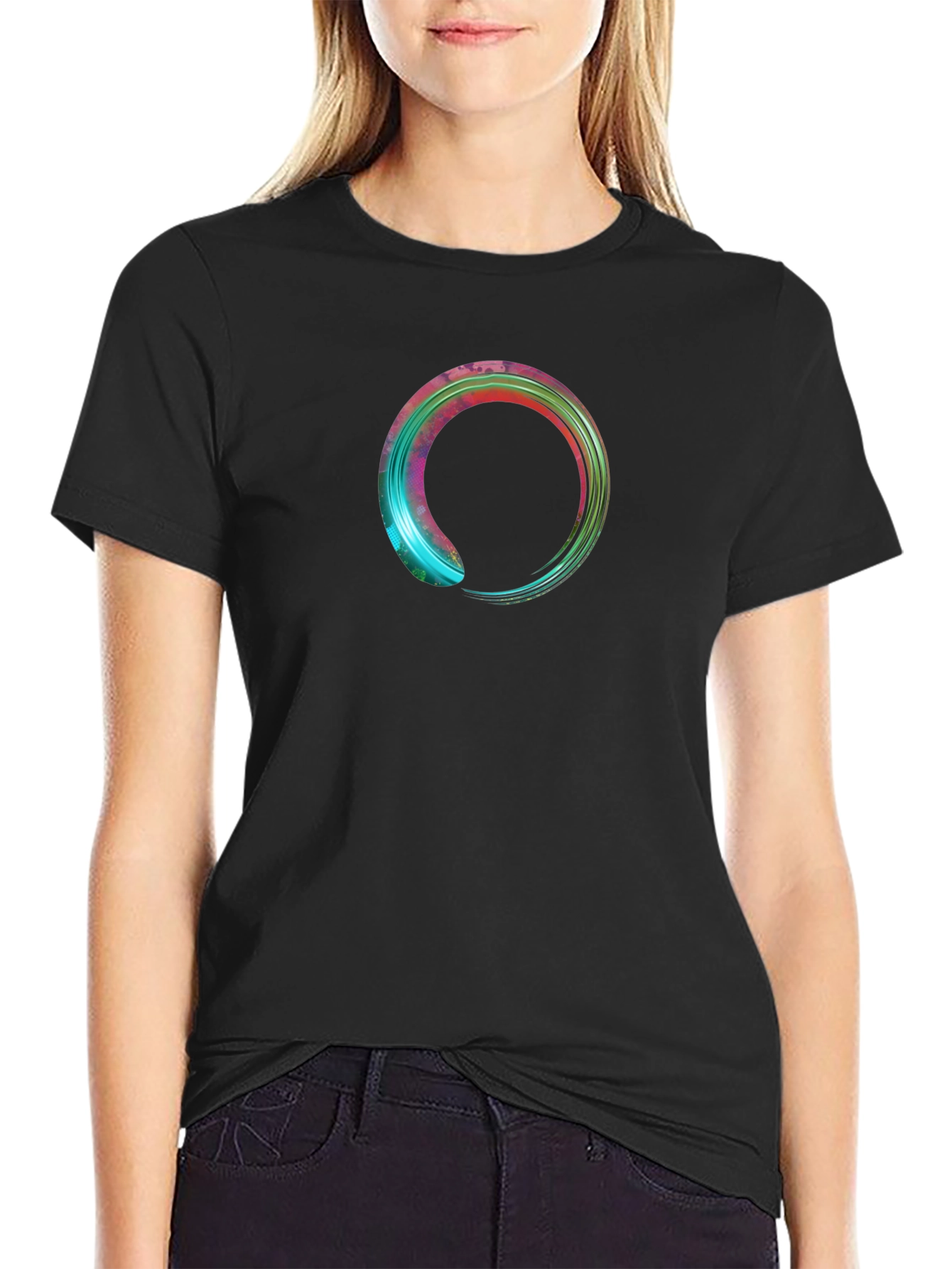 Enso Circle Graphic Tee - Zen Style Black T-Shirt