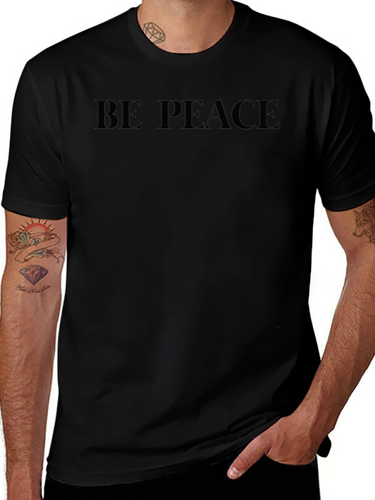 Be Peace Graphic Tee - Black Crew Neck T-Shirt