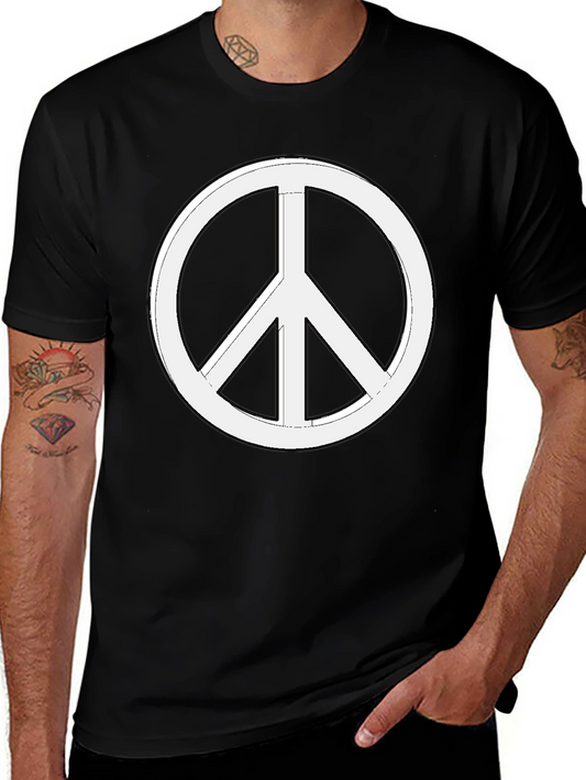 Peace Sign Graphic T-Shirt - Black