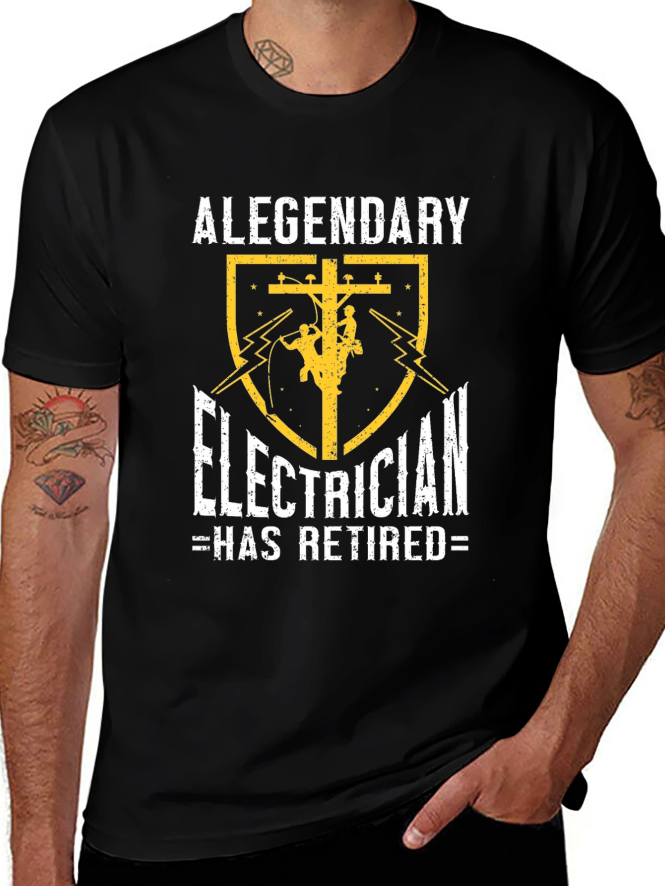 Retired Electrician T-Shirt - Legendary Lineman Gift