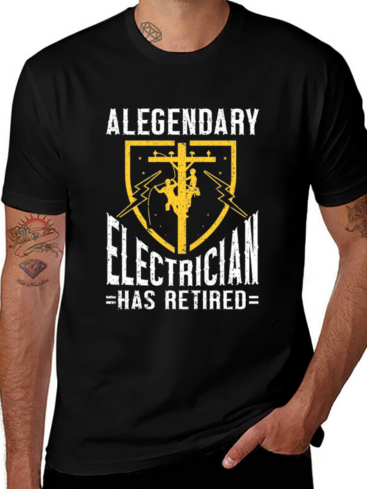 Retired Electrician T-Shirt - Legendary Lineman Gift