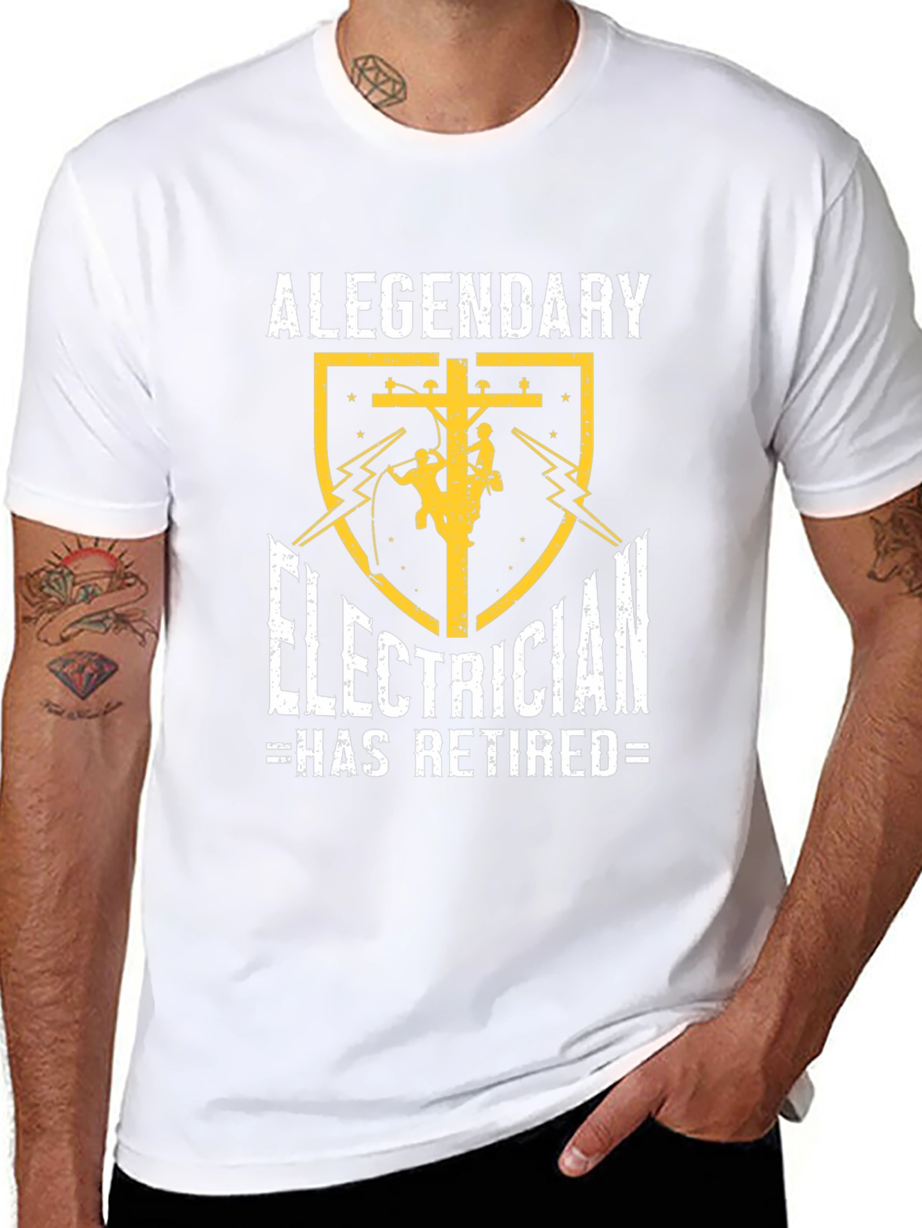 Retired Electrician T-Shirt - Legendary Lineman Gift