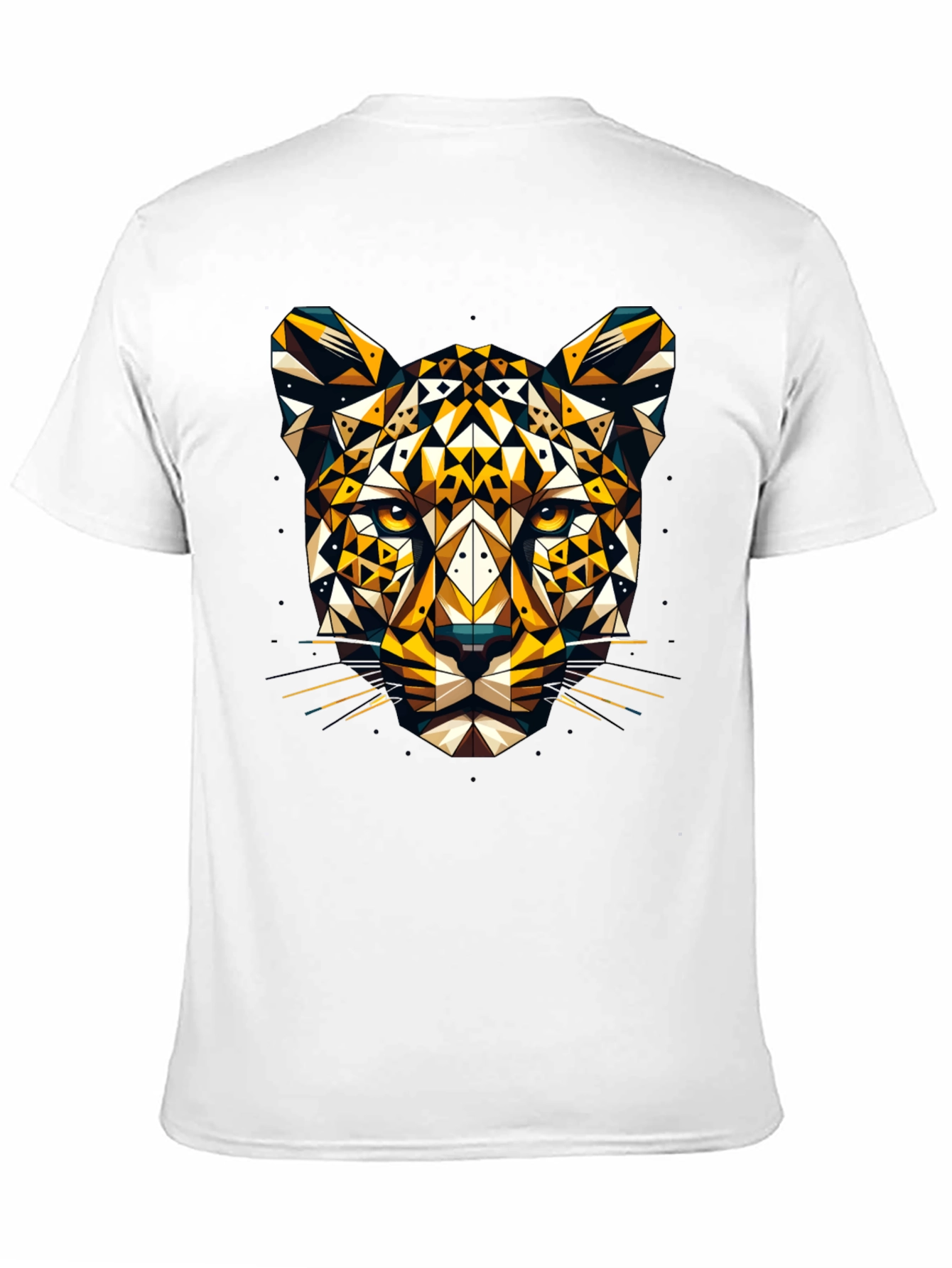 Geometric Leopard Graphic Tee - Black