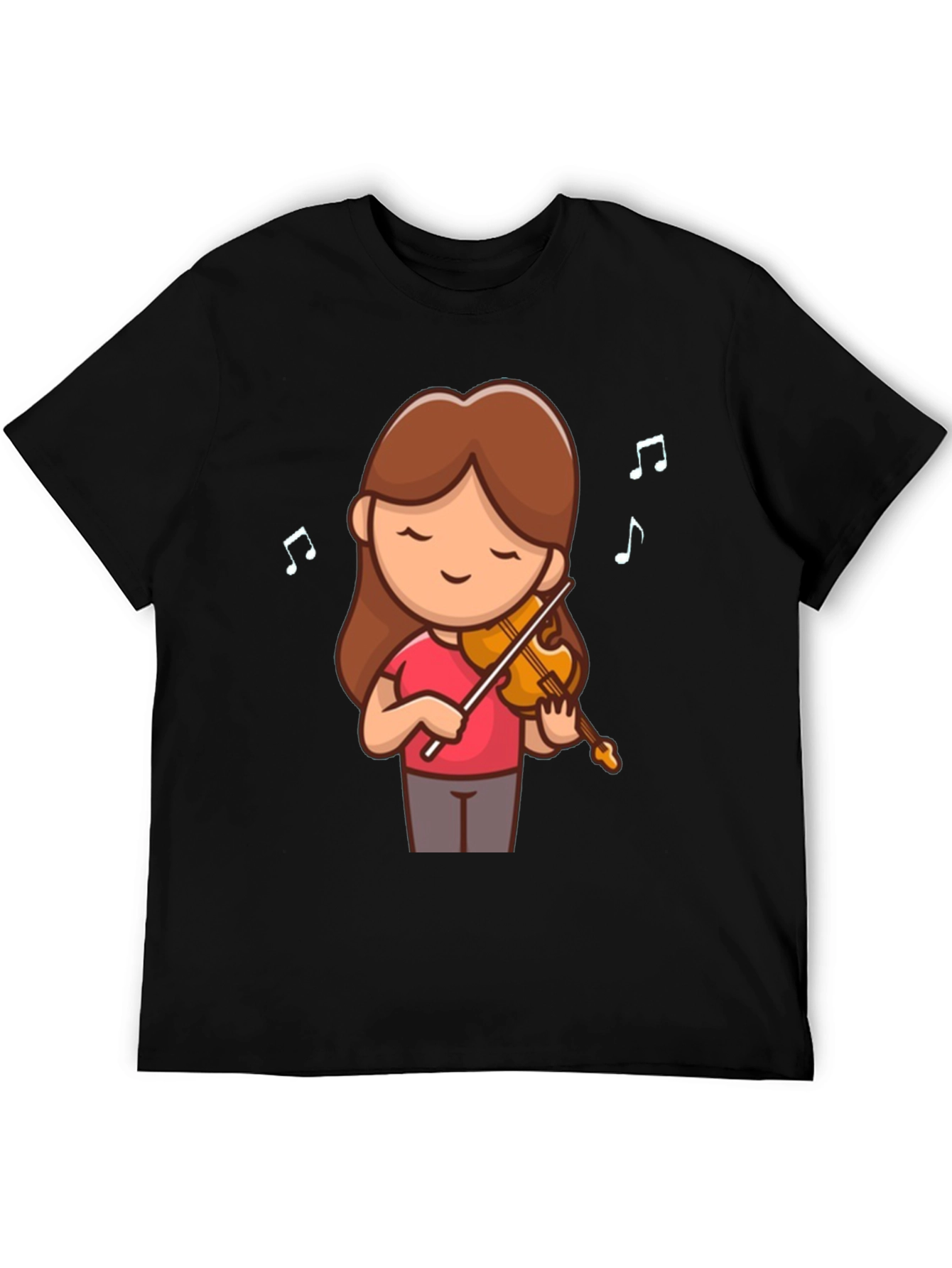 Cute Cartoon Violinist Graphic T-Shirt
