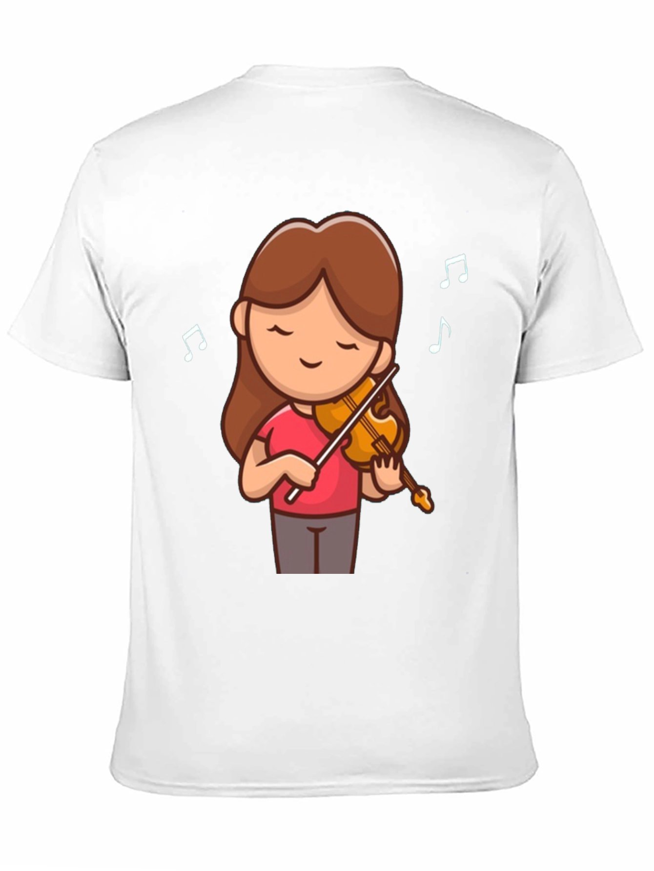 Cute Cartoon Violinist Graphic T-Shirt