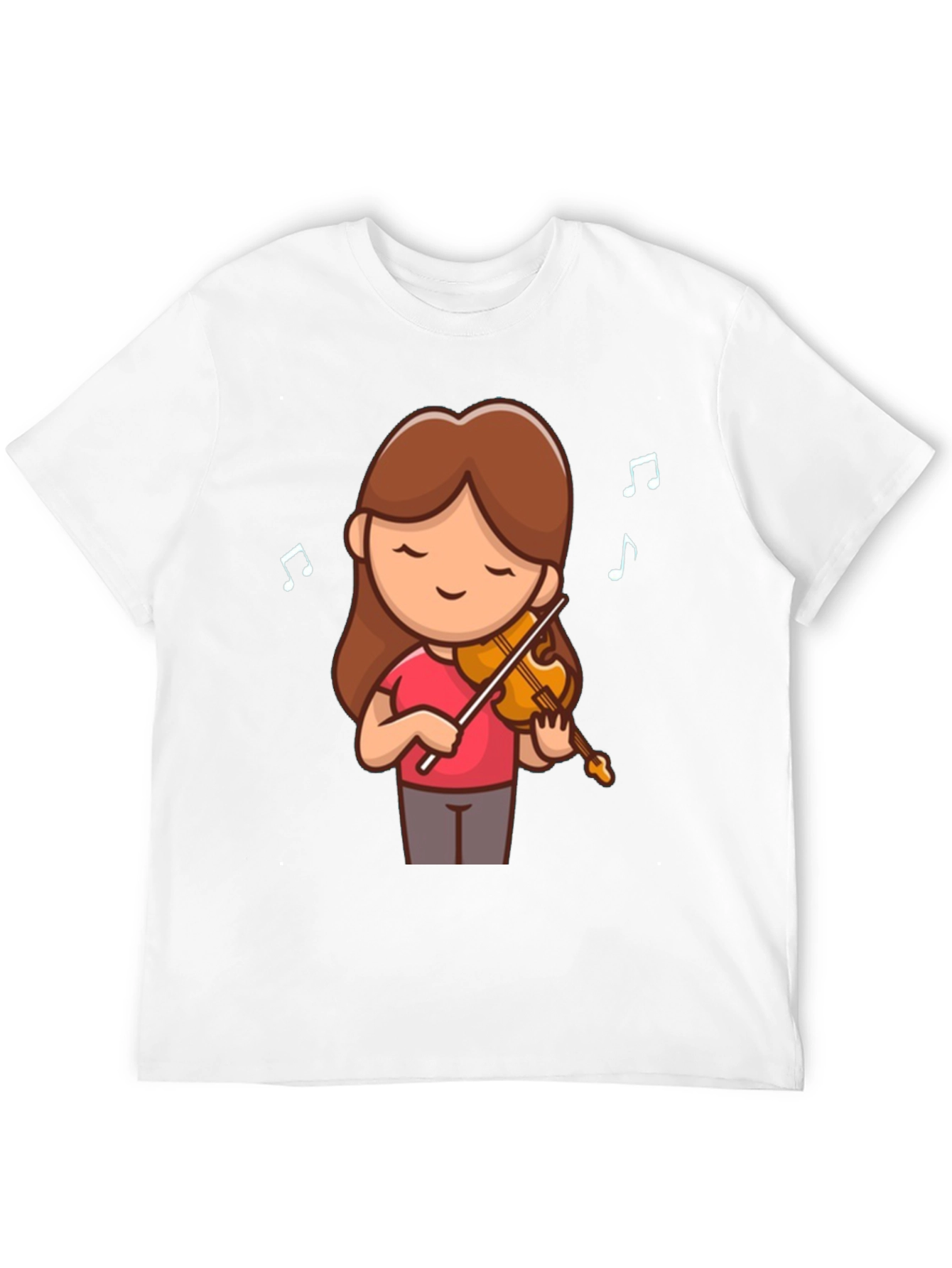 Cute Cartoon Violinist Graphic T-Shirt