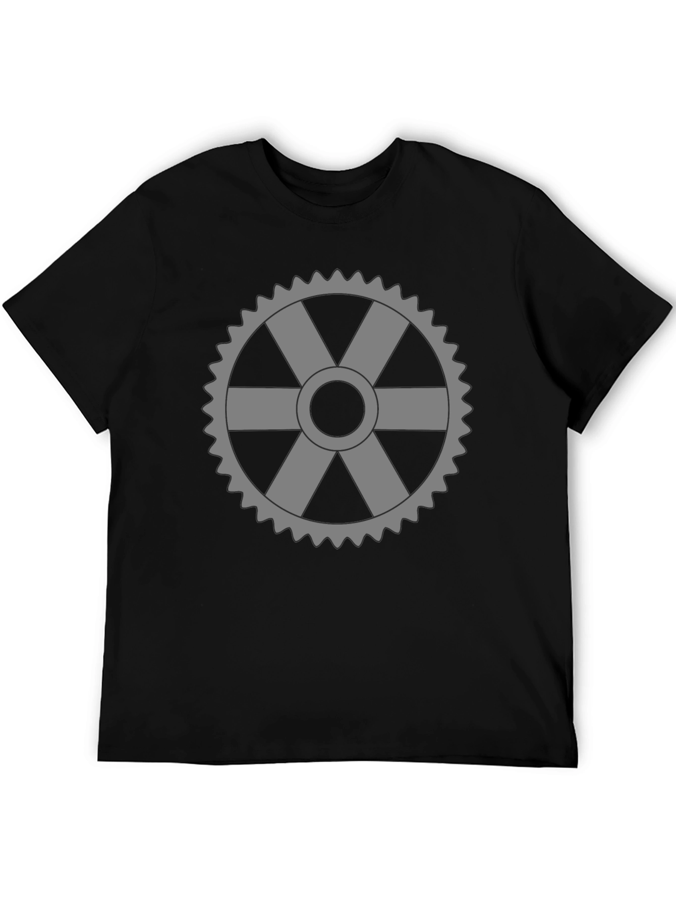 Cog Wheel Graphic T-Shirt - Black