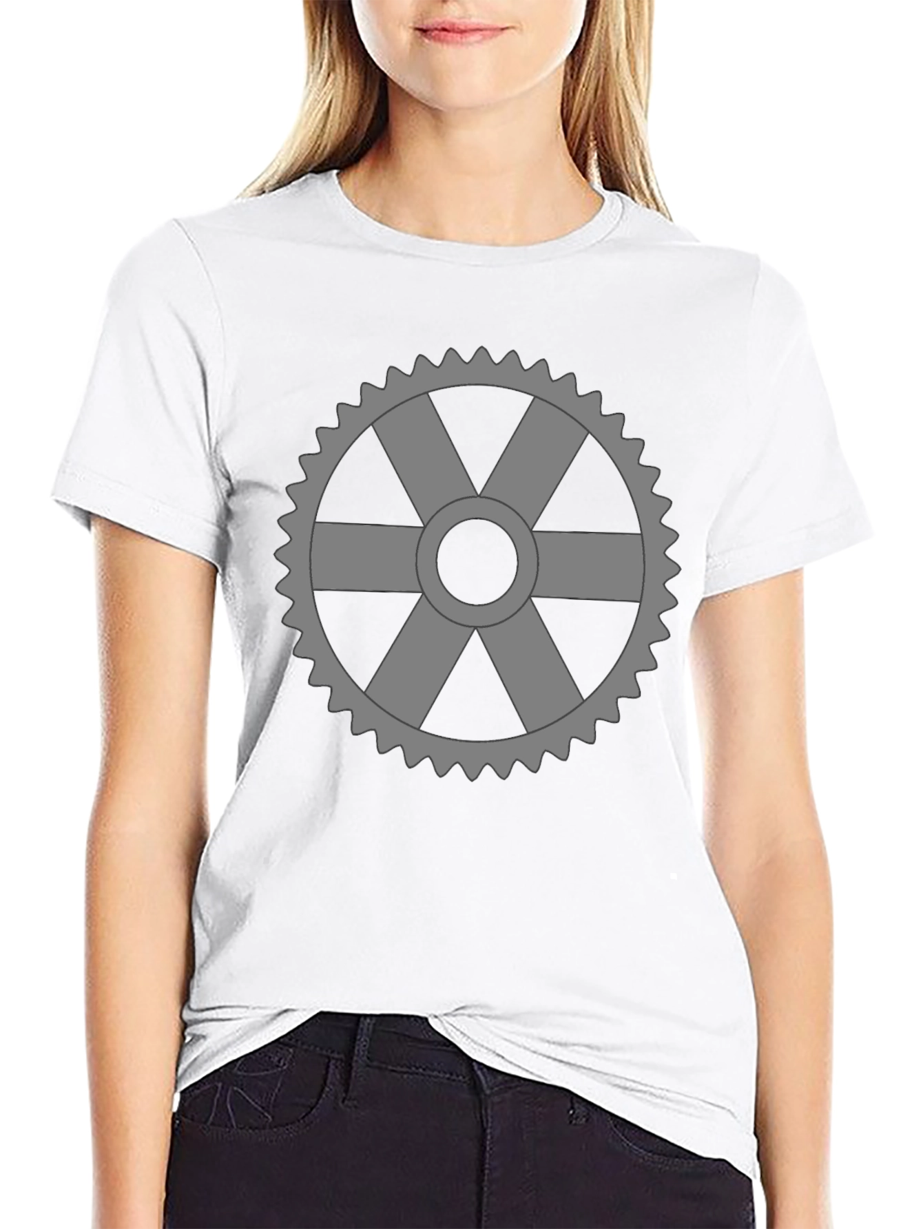 Cog Wheel Graphic T-Shirt - Black