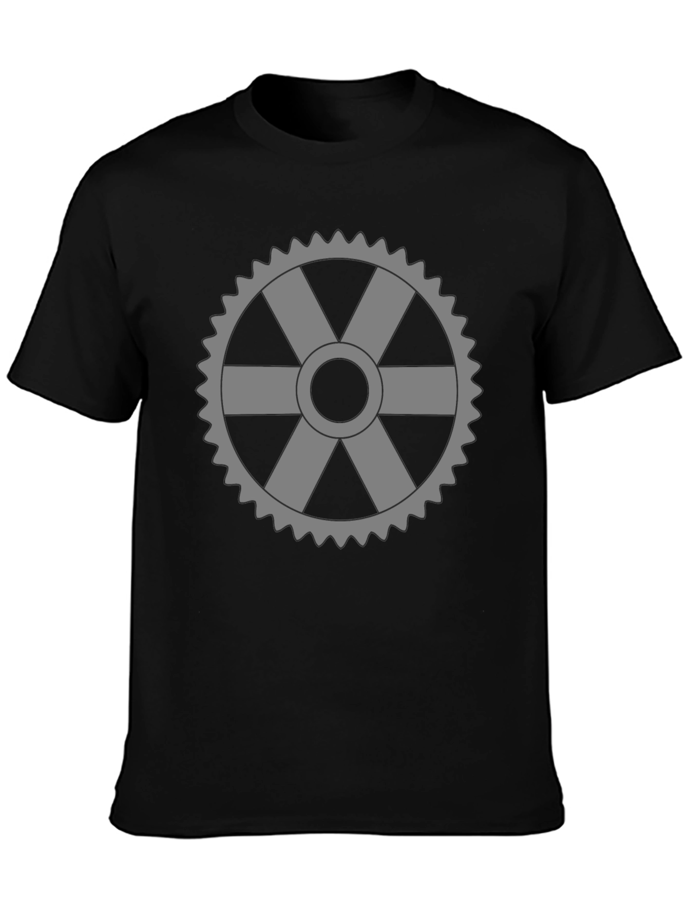 Cog Wheel Graphic T-Shirt - Black