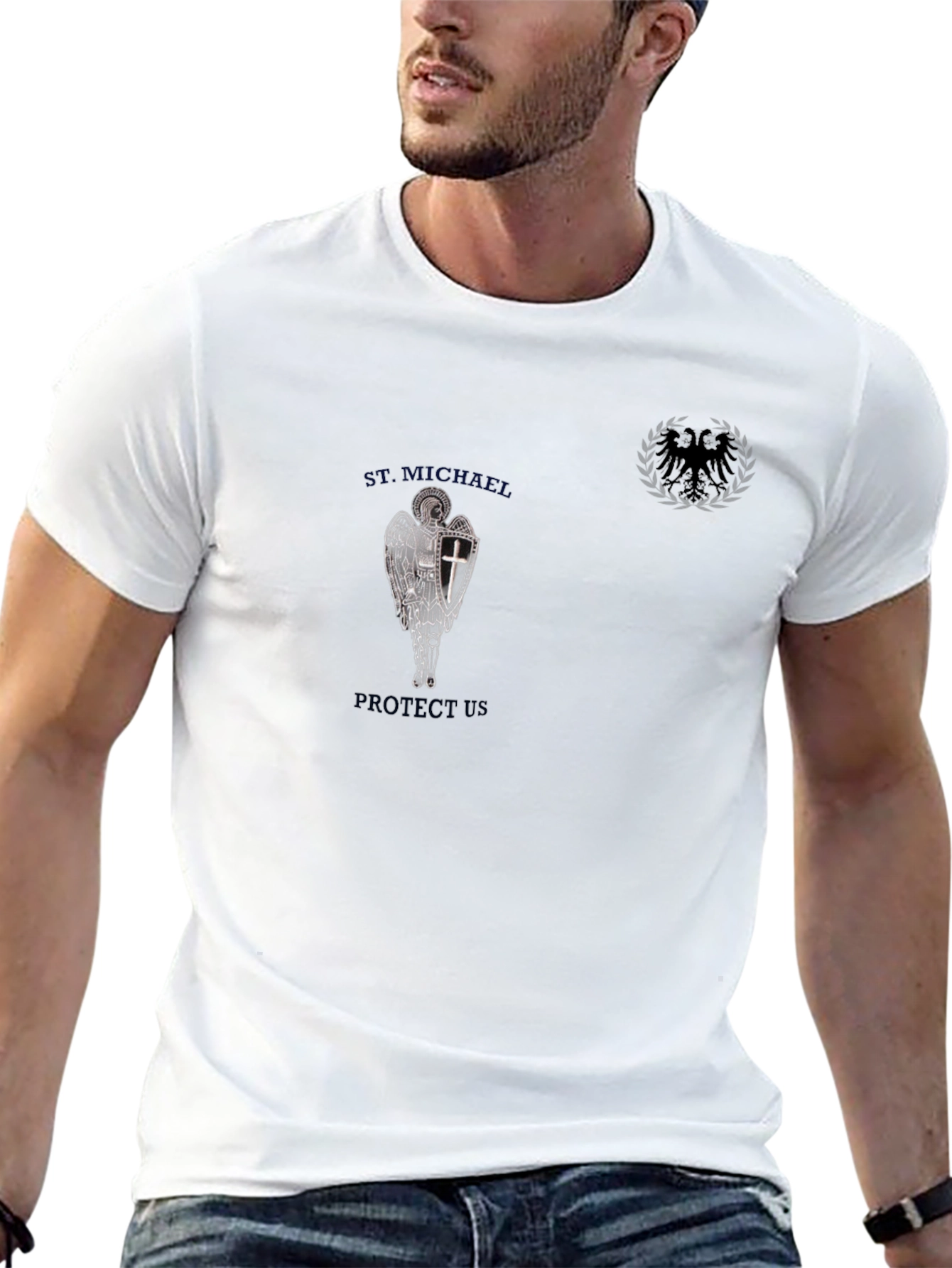 St. Michael Protect Us Graphic Tee