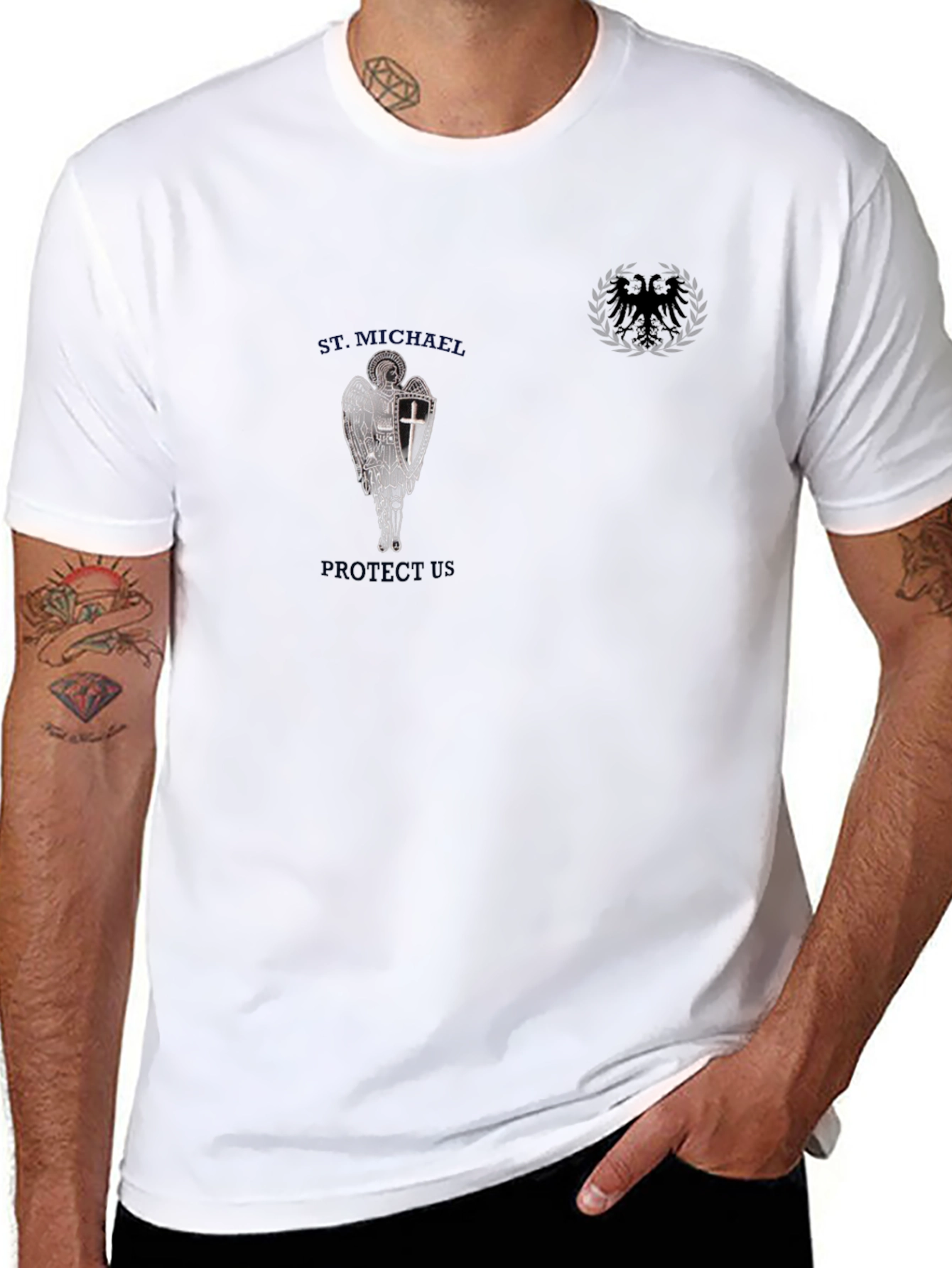 St. Michael Protect Us Graphic Tee
