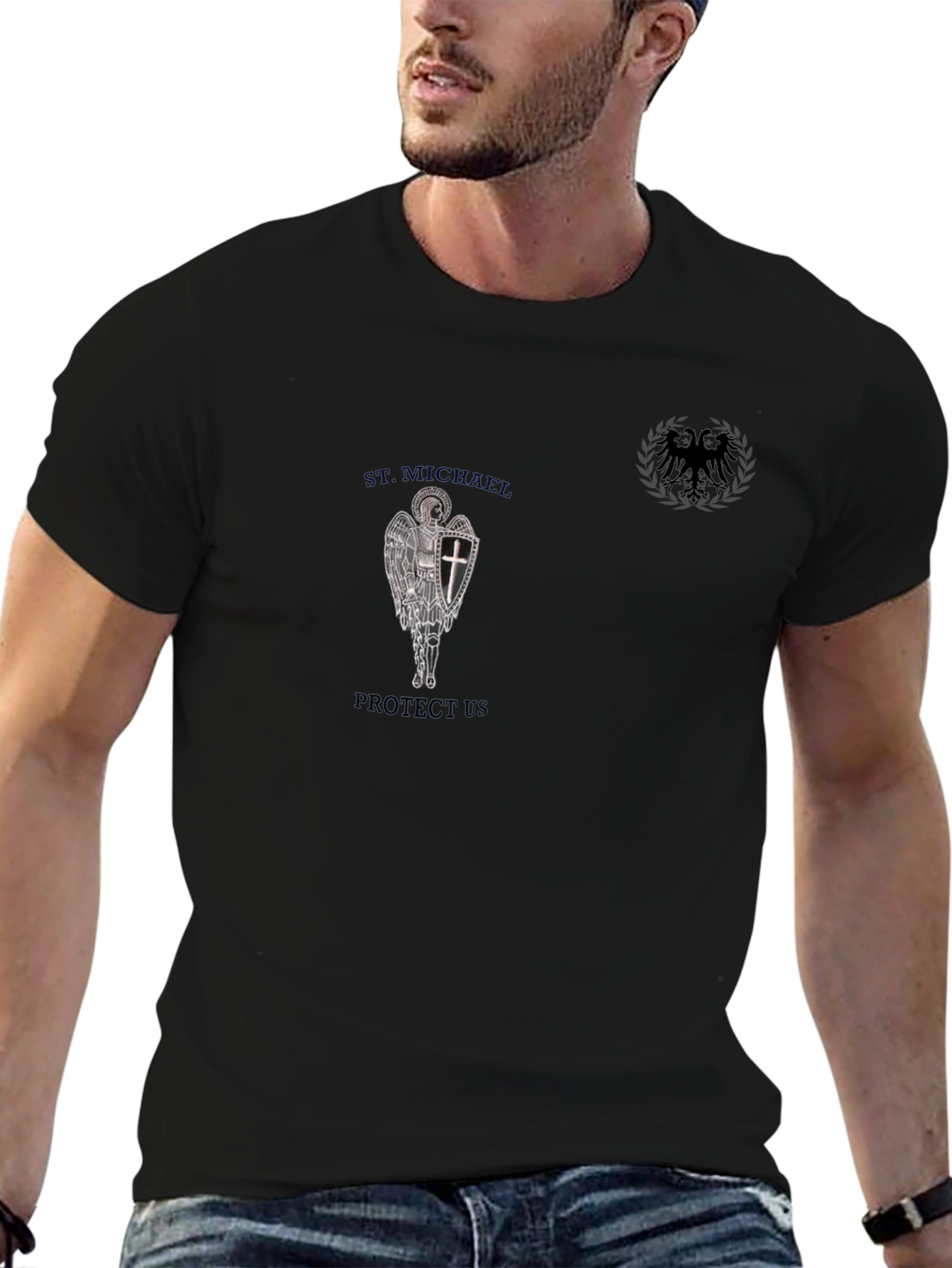 St. Michael Protect Us Graphic Tee